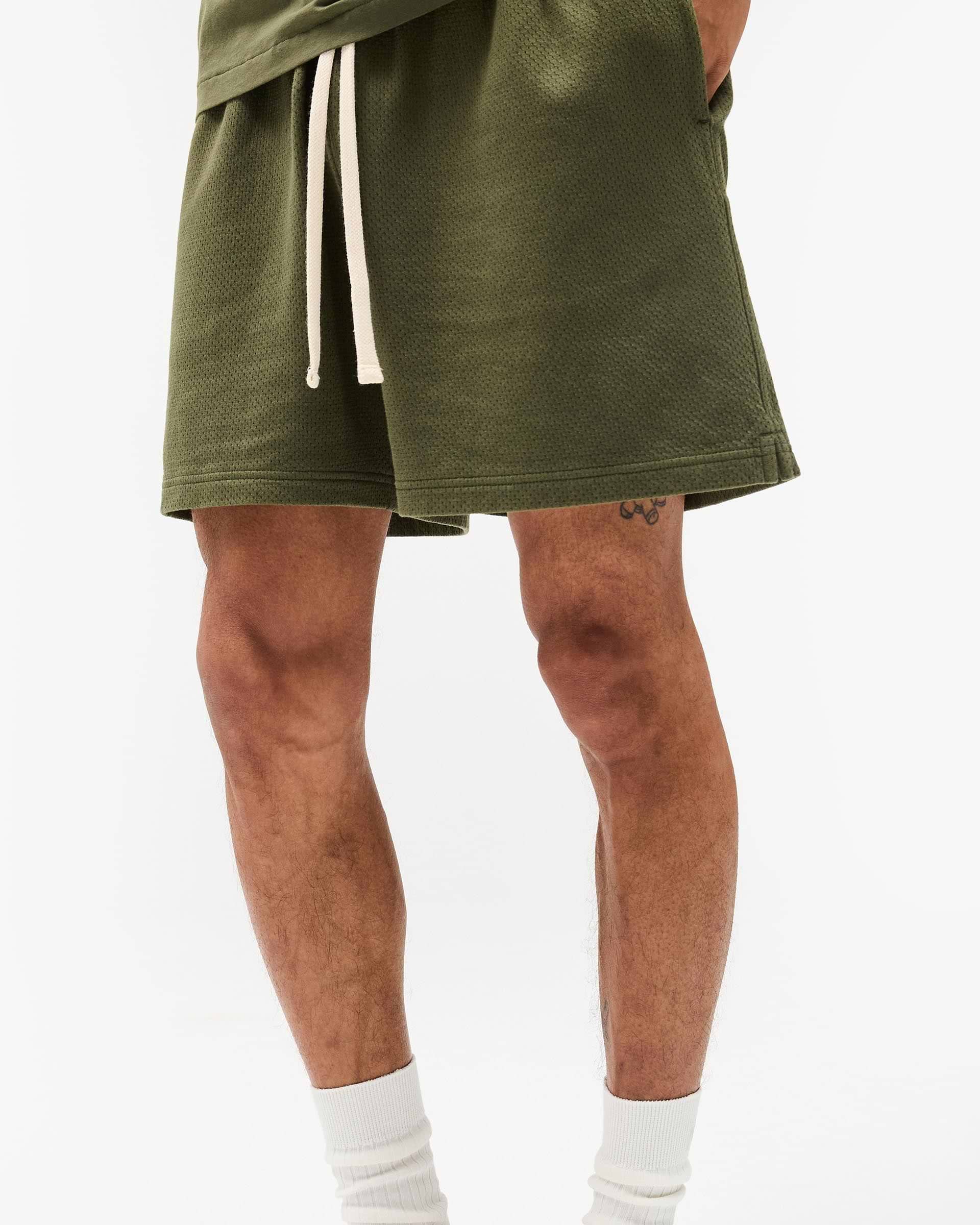 Initial Mesh Shorts - Army Green
