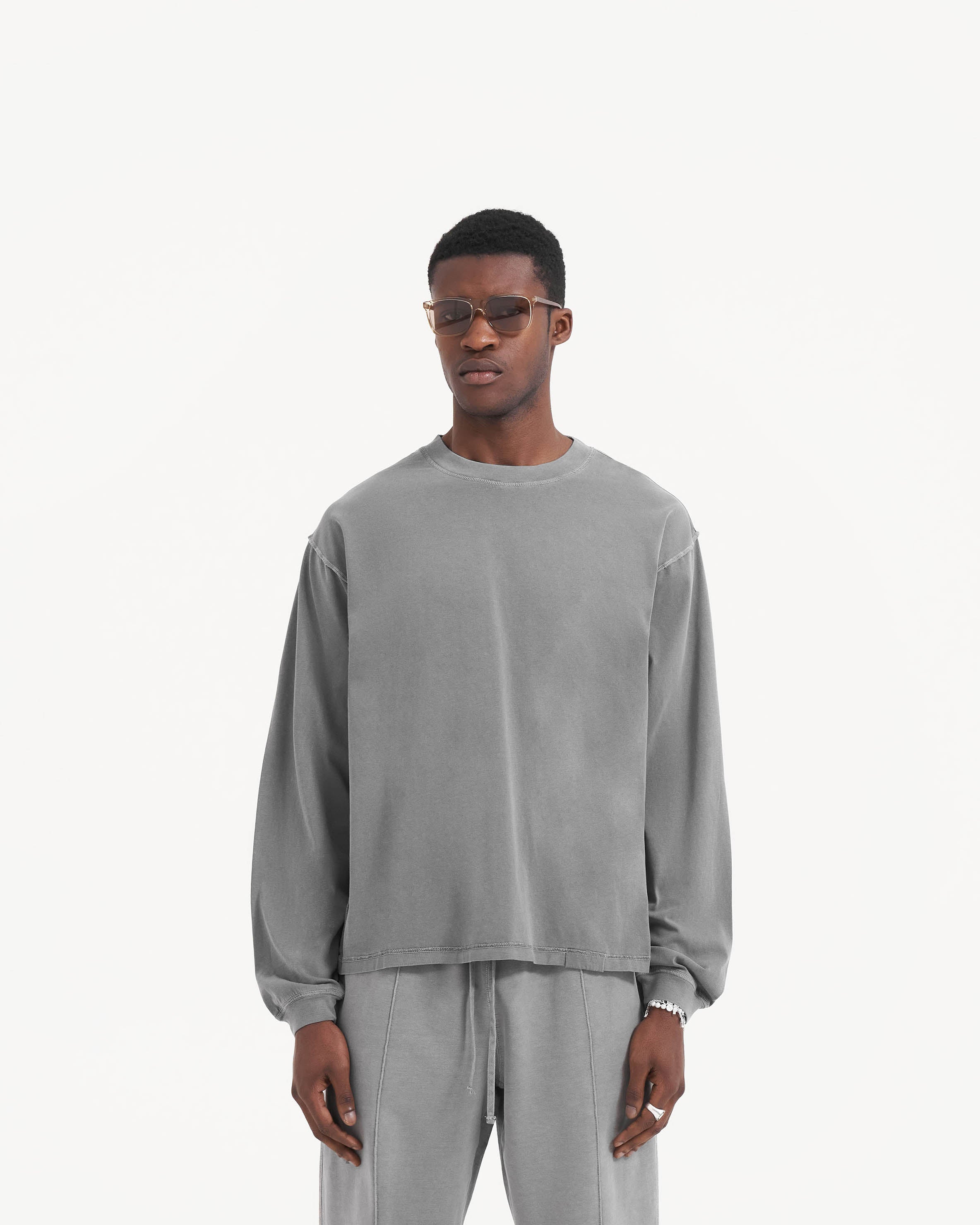Initial Long Sleeve T-Shirt | Ultimate Grey T-Shirts Initial | Represent Clo