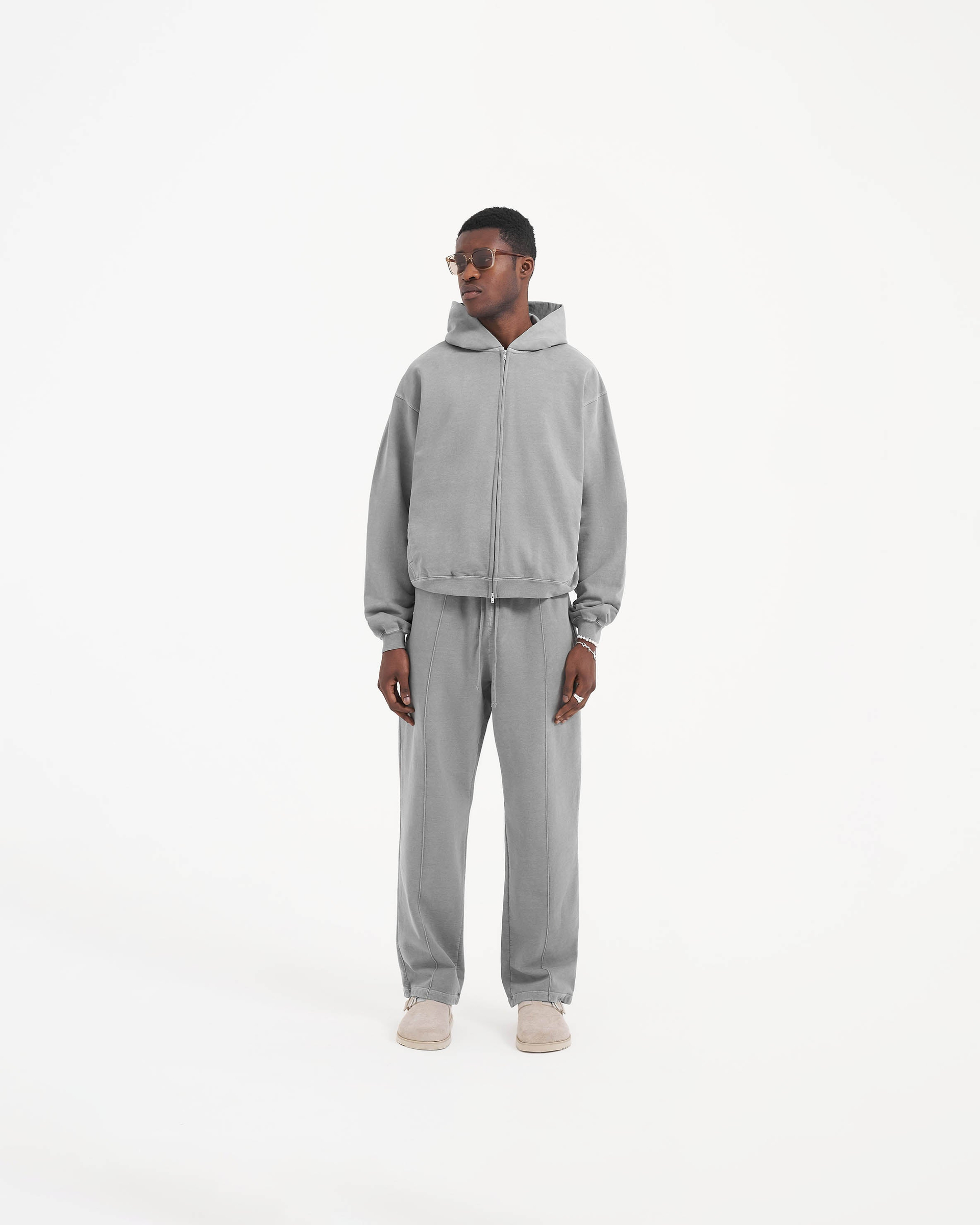 Initial Zip Hoodie - Ultimate Grey