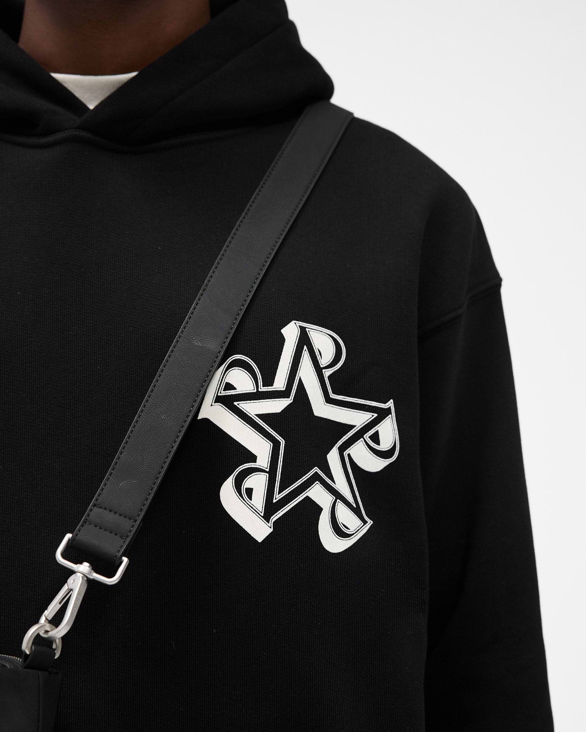 Initial Star Hoodie - Jet Black