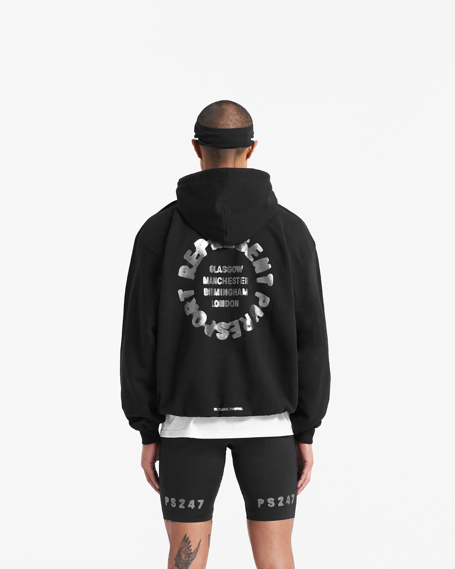 247 X Puresport Oversized Tour Hoodie - Black