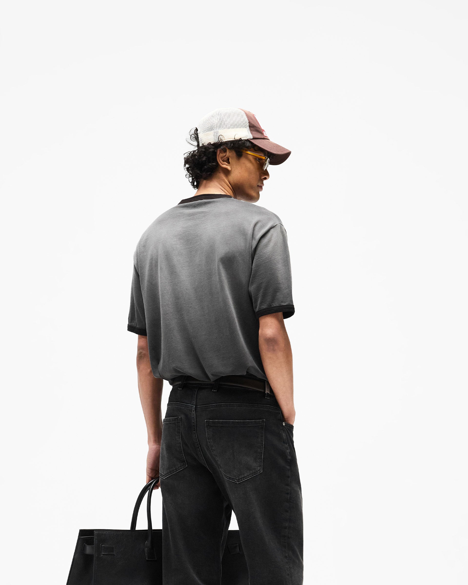 Represent Ringer T-Shirt - Stained Black