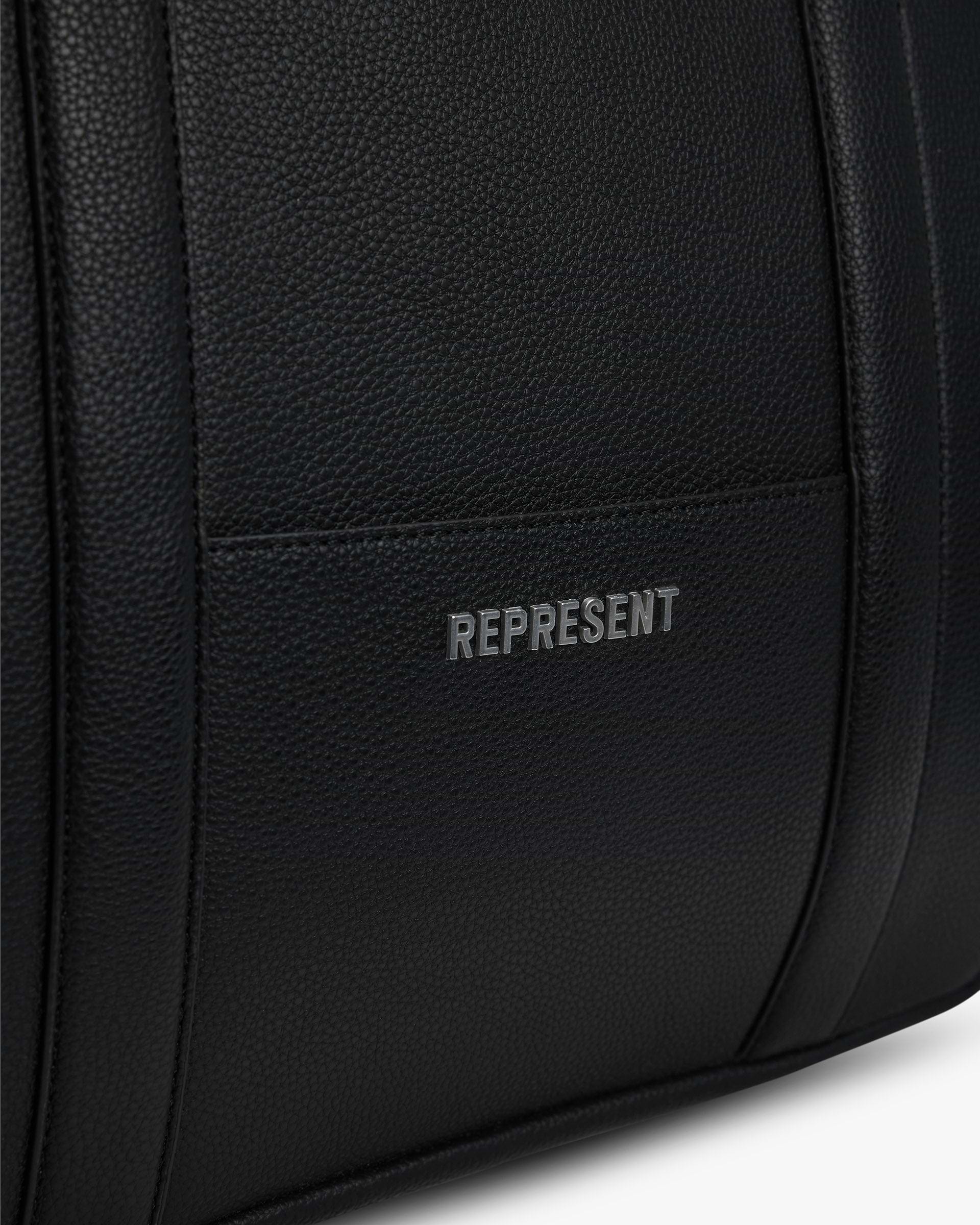 Faux Leather Holdall - Jet Black