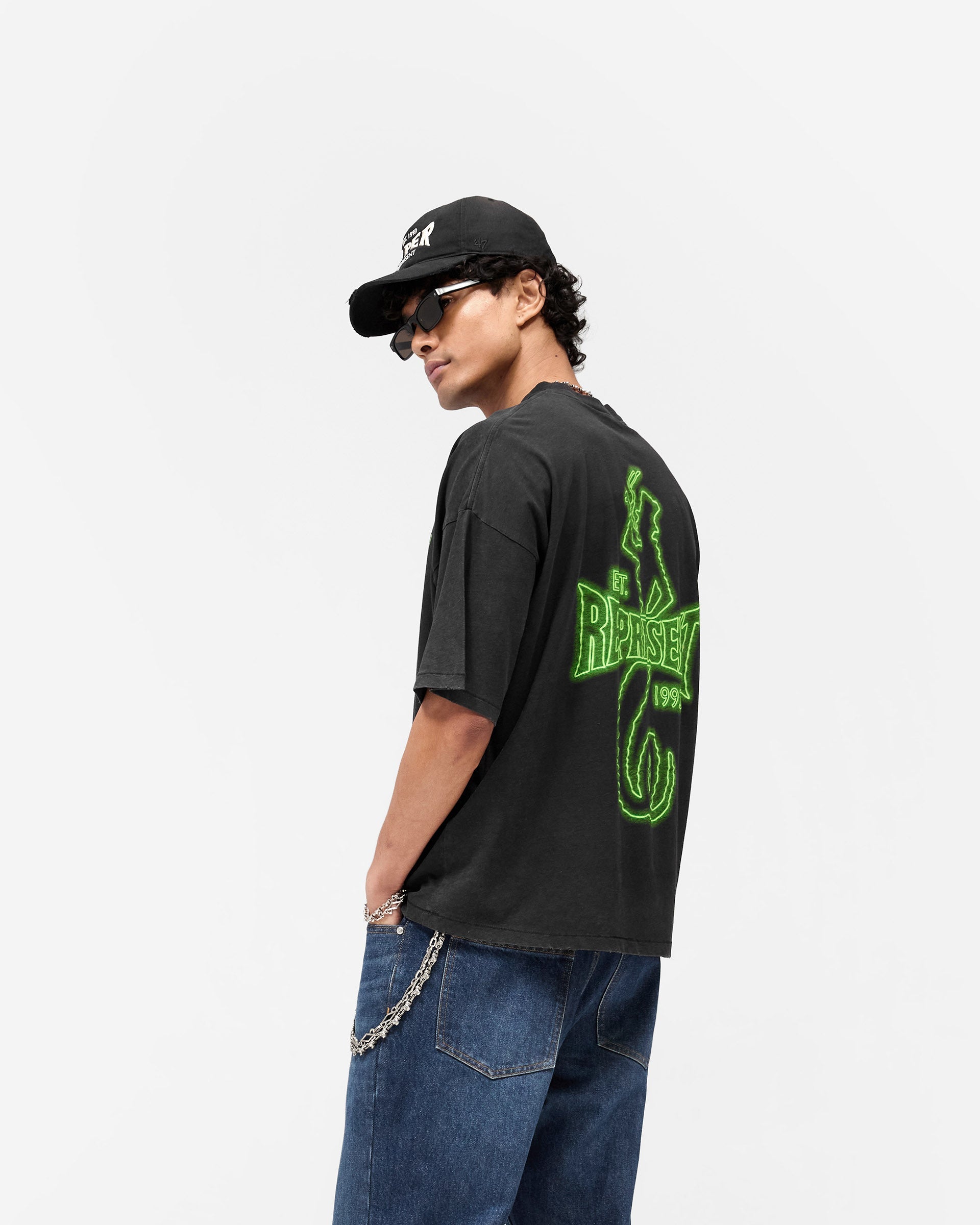 Represent x The Viper Room Glow T-Shirt - Vintage Black