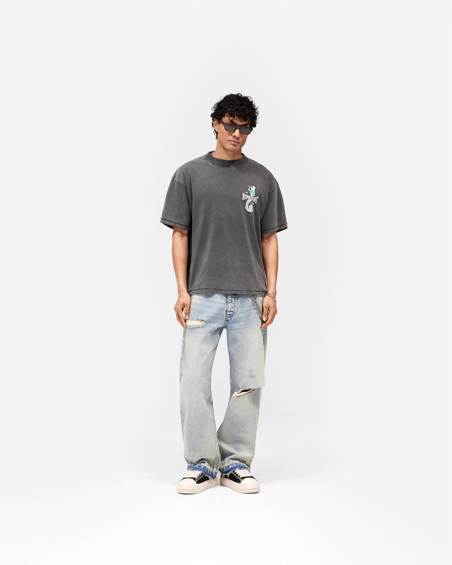 Viper Room Dice T-Shirt Vintage Grey | Oversized Cotton Tee