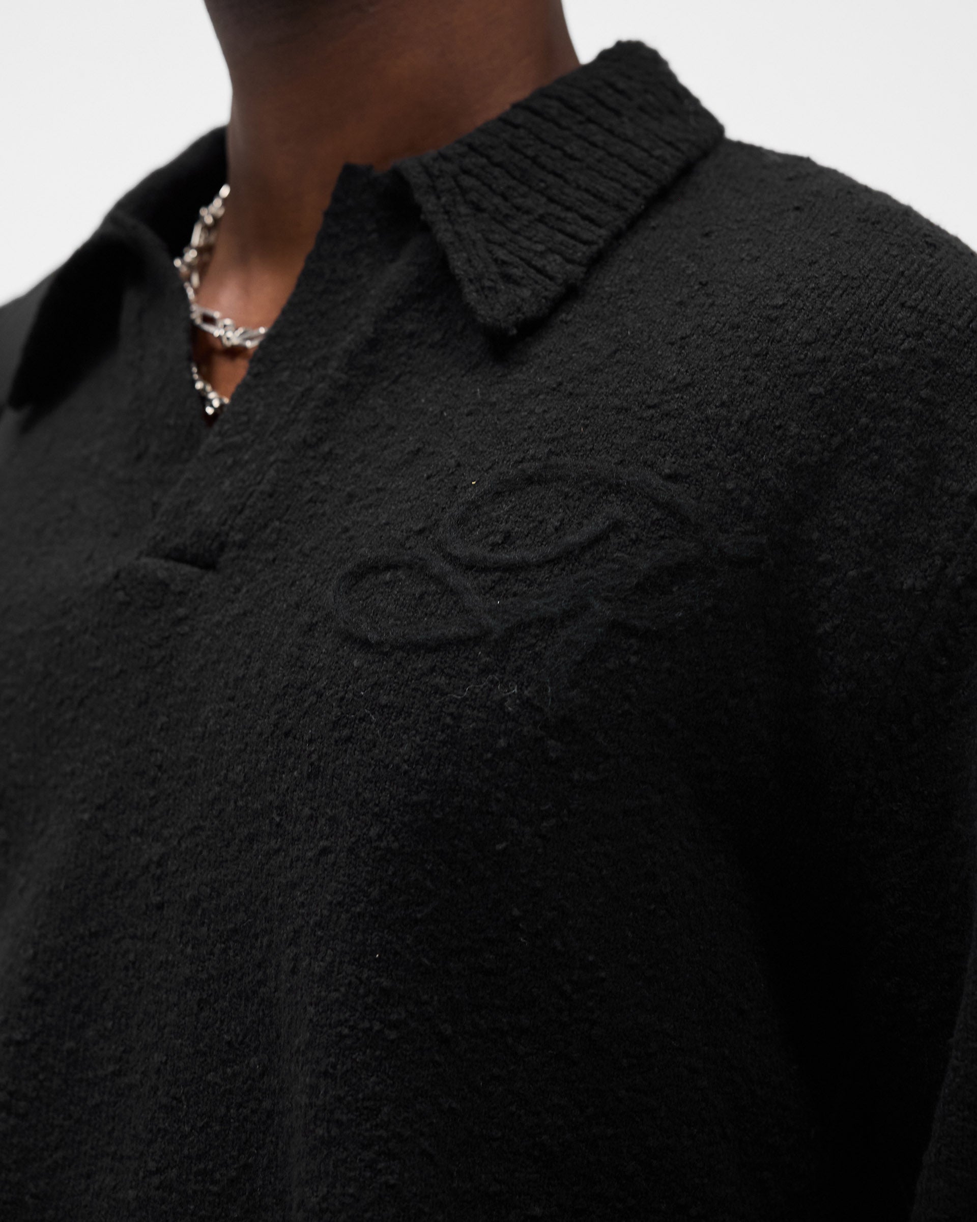Knitted Polo - Jet Black