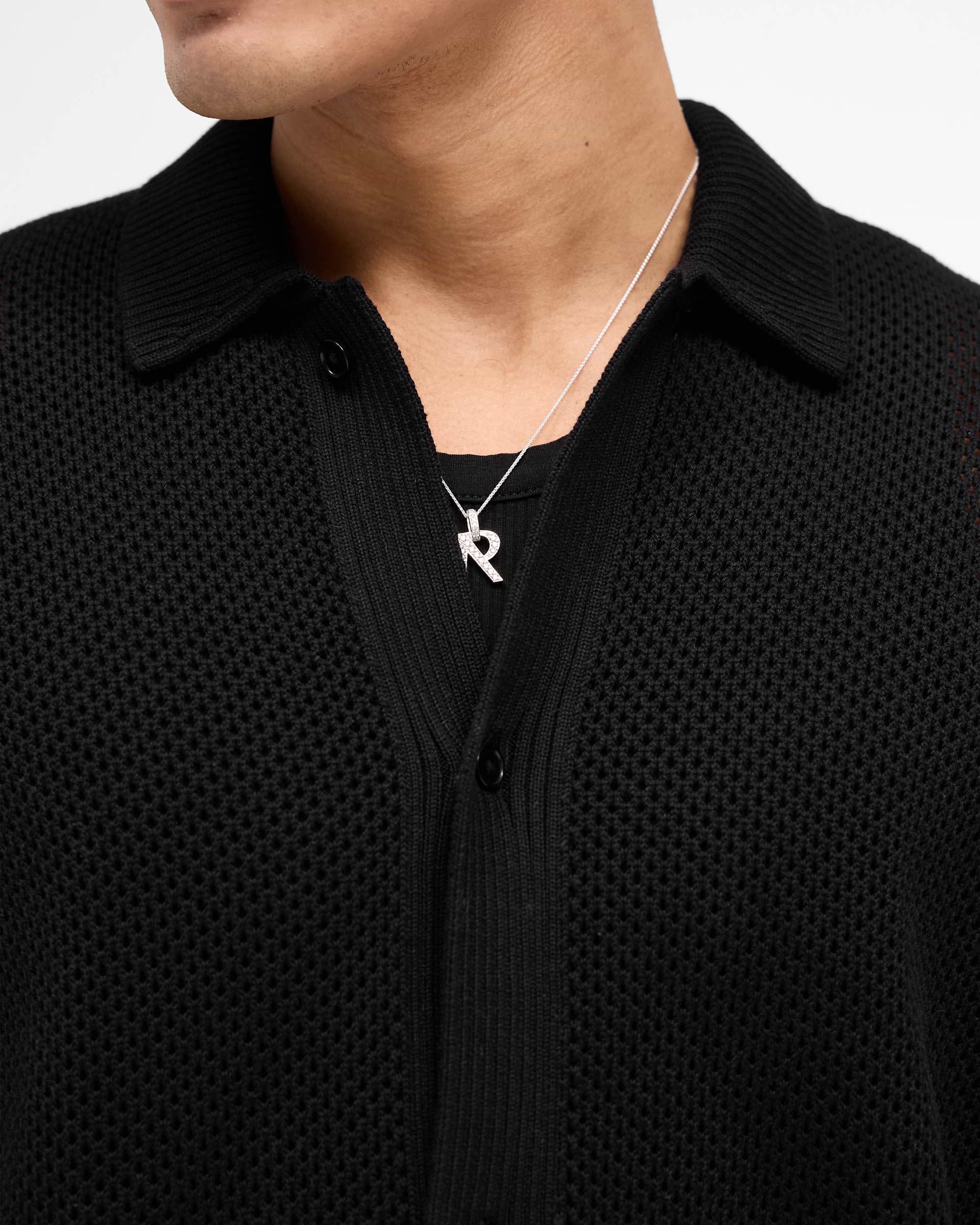 Long Sleeve Mesh Knit Shirt | Jet Black | REPRESENT