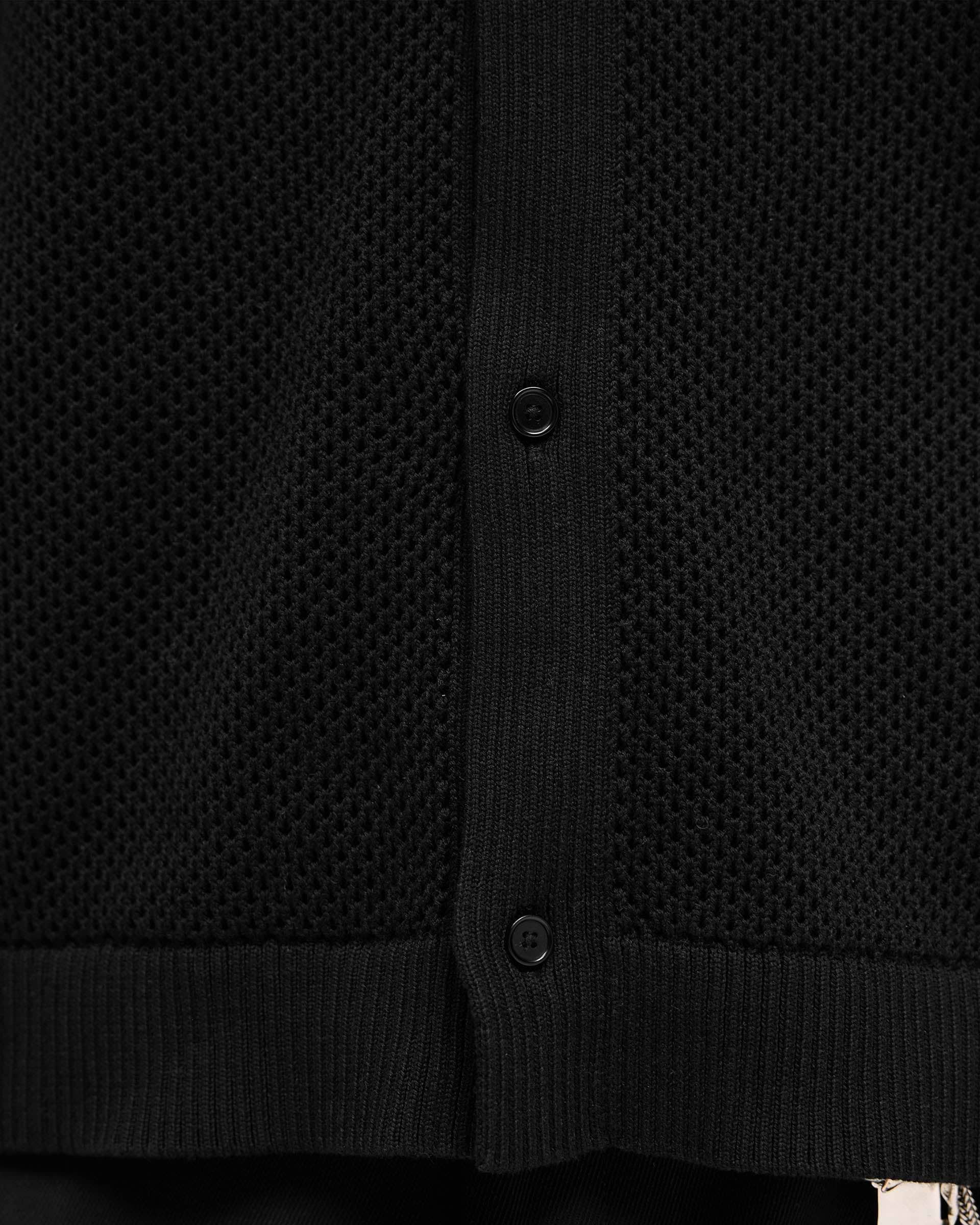 Long Sleeve Mesh Knit Shirt | Jet Black | REPRESENT