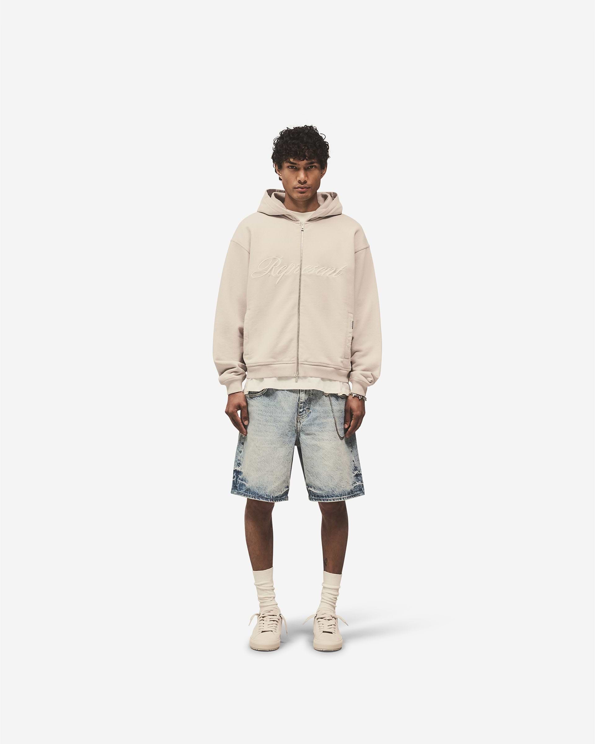メンズウェア TANGRAM VERTICAL SLANT LOGO ZIPHOODIE TQ Concrete Script Logo Zip Hoodie | Mens Hoodies | REPRESENT