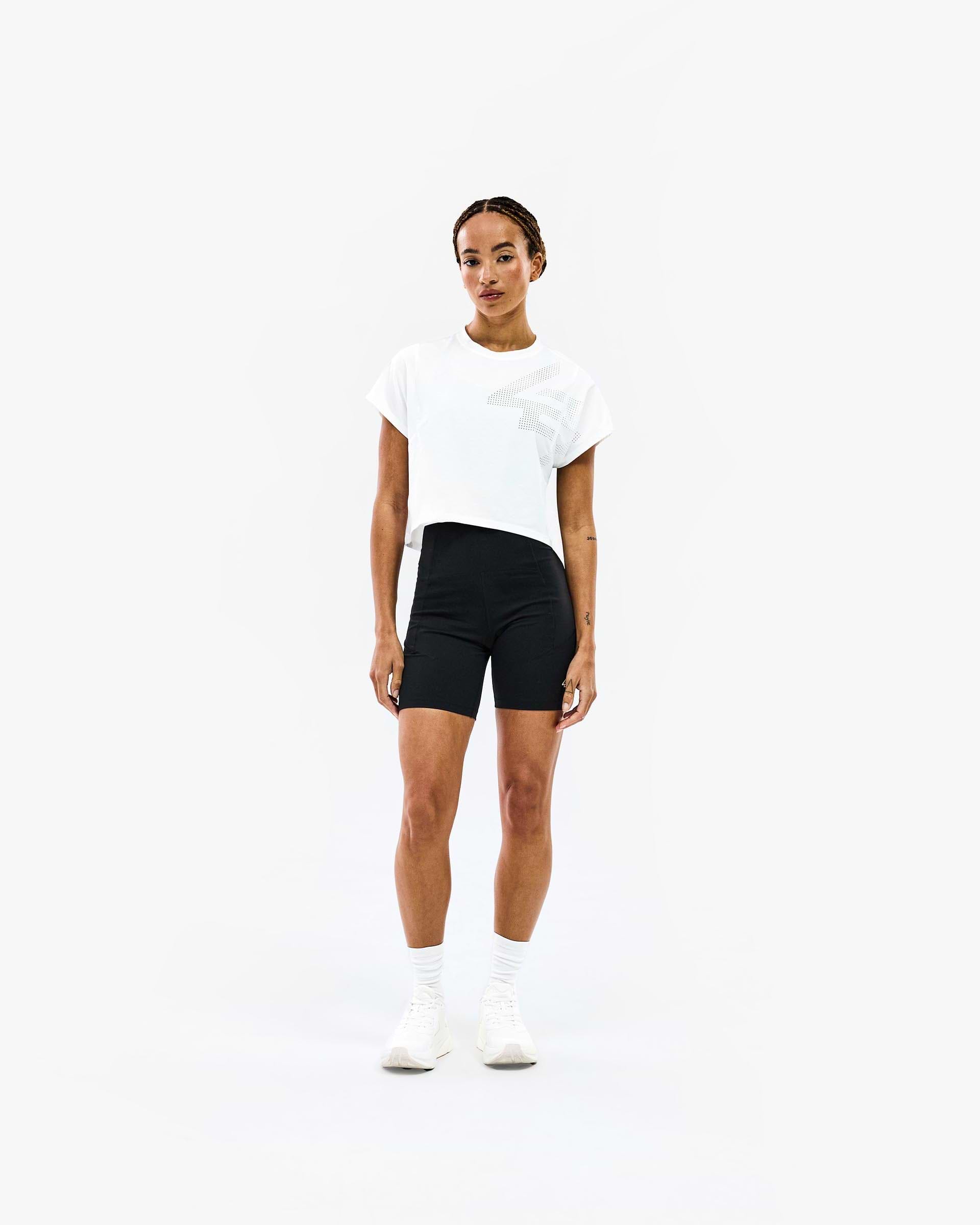 247 Perforated Cropped Training T-Shirt - White