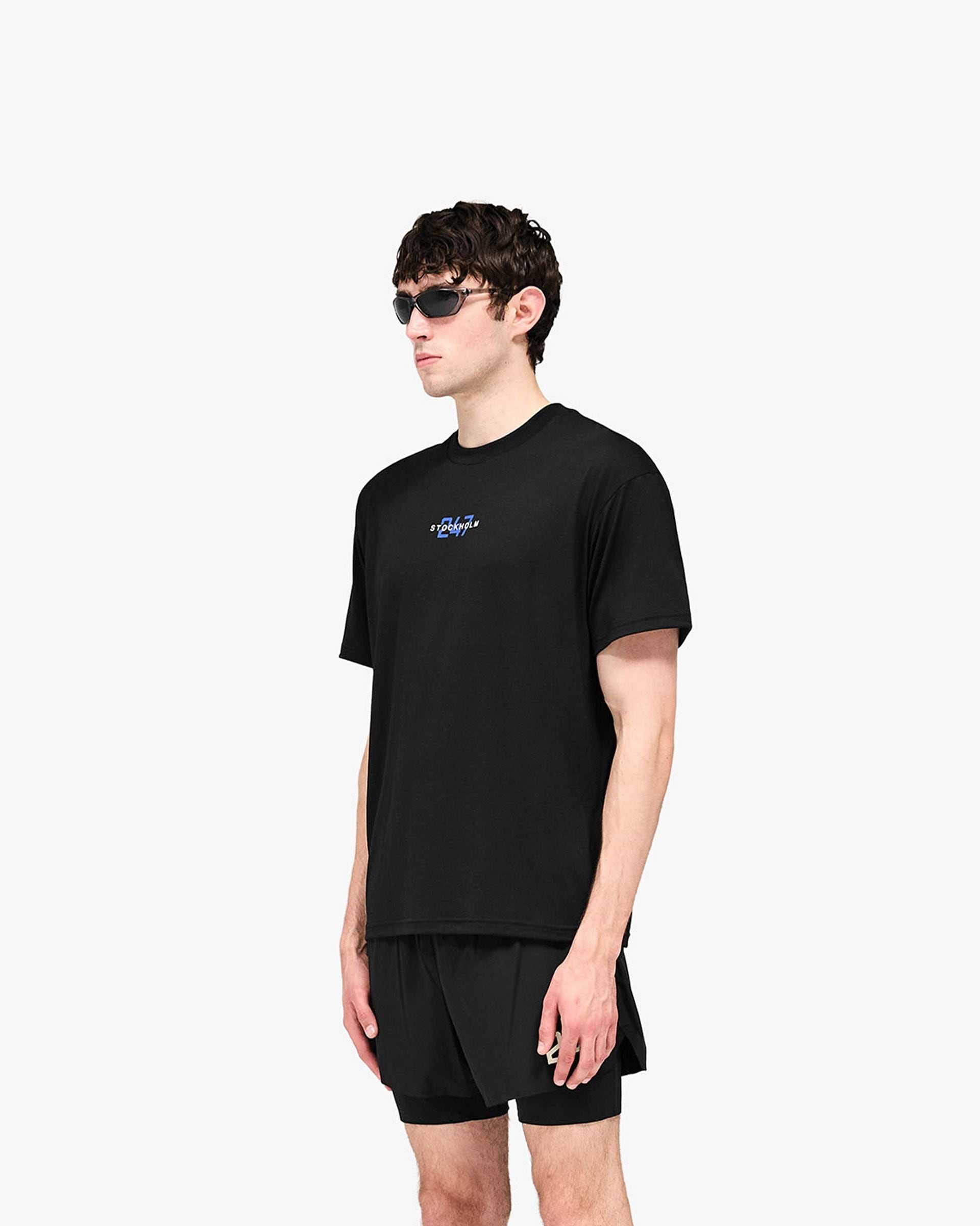 247 Stockholm Oversized T-Shirt Jet Black | Performance Tee