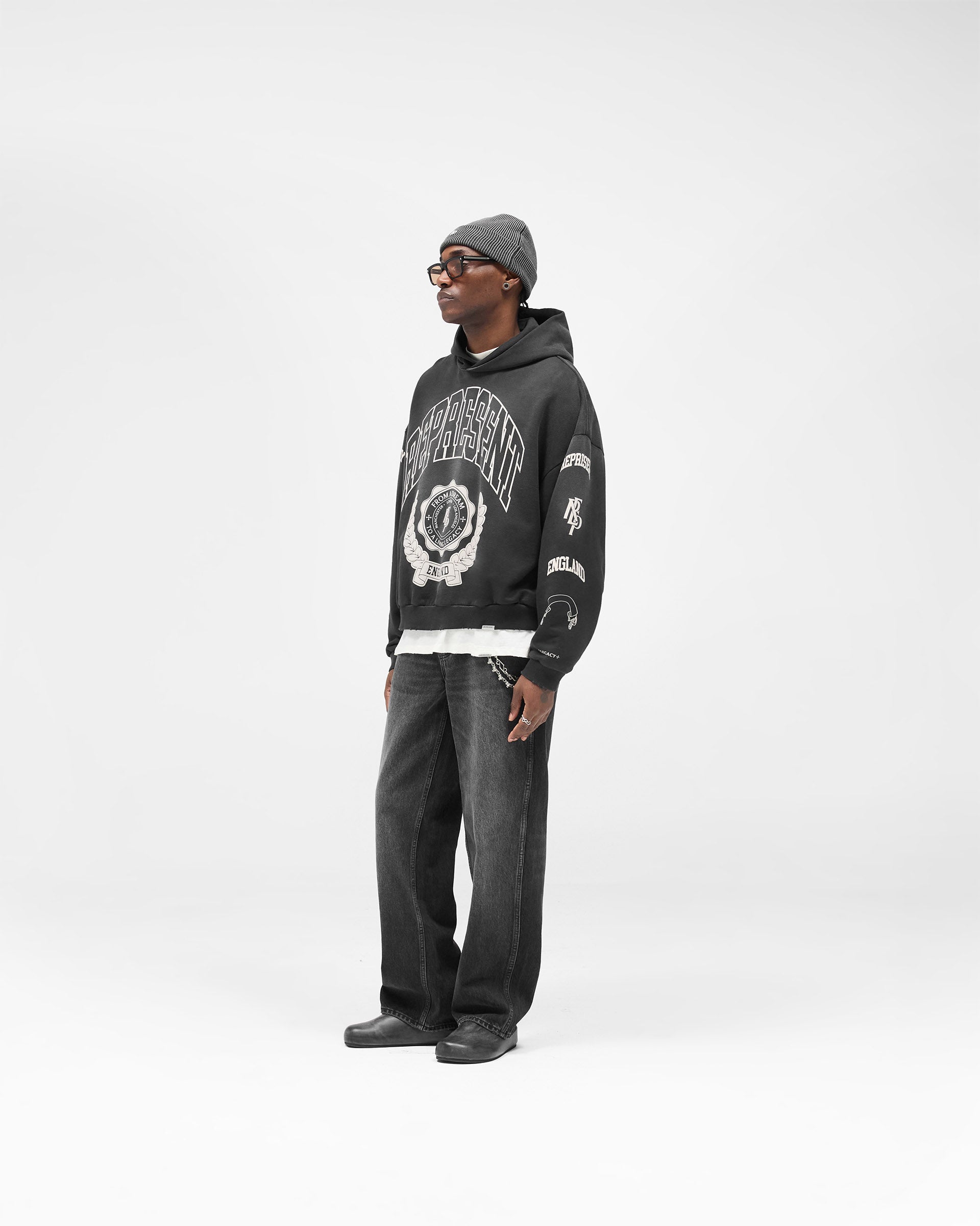 Stained Black Legacy Hoodie | Graphic Hoodies | REPRESENT
