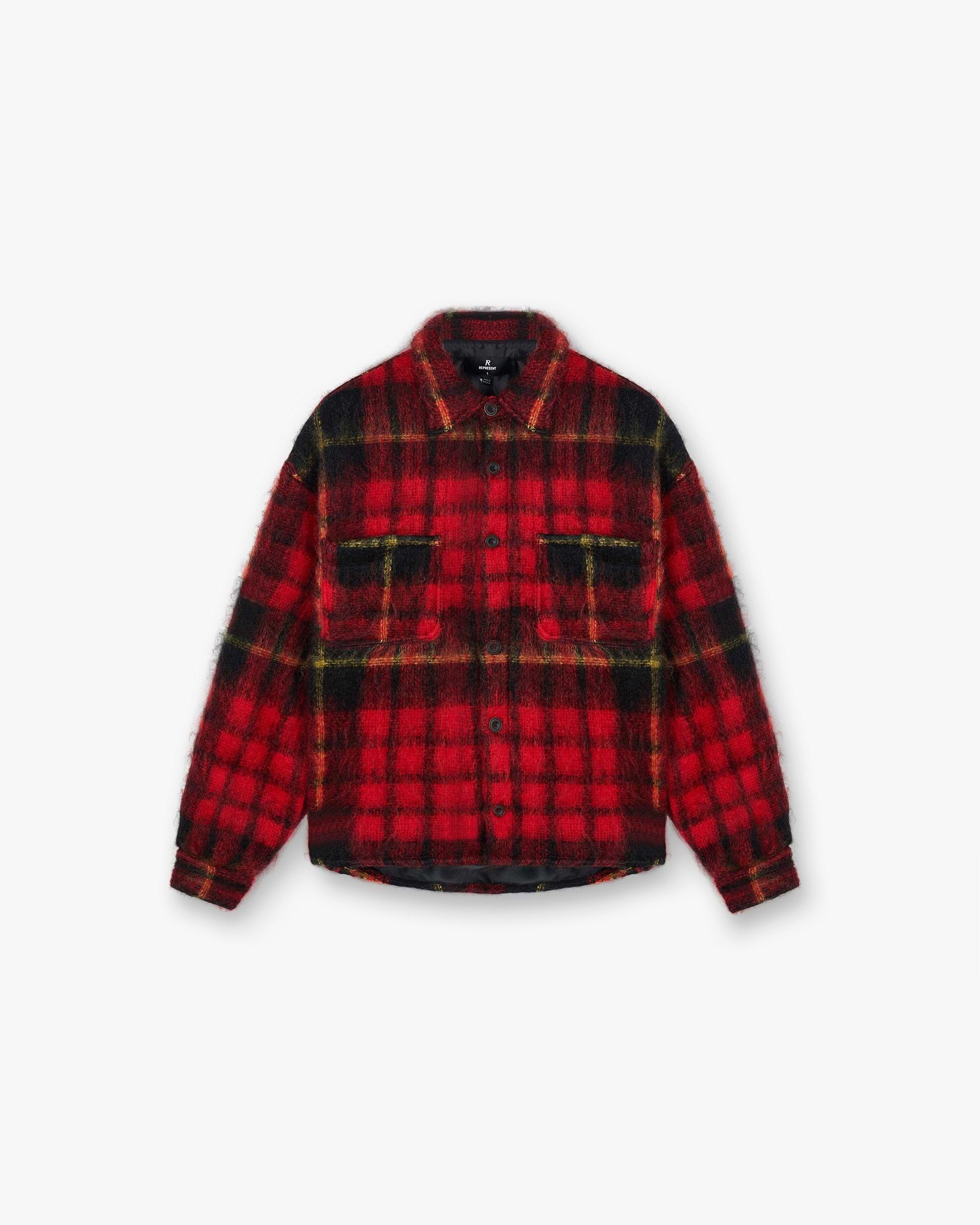 Red Check Mohair Overshirt | Jackets & Outwear | REPRESENT