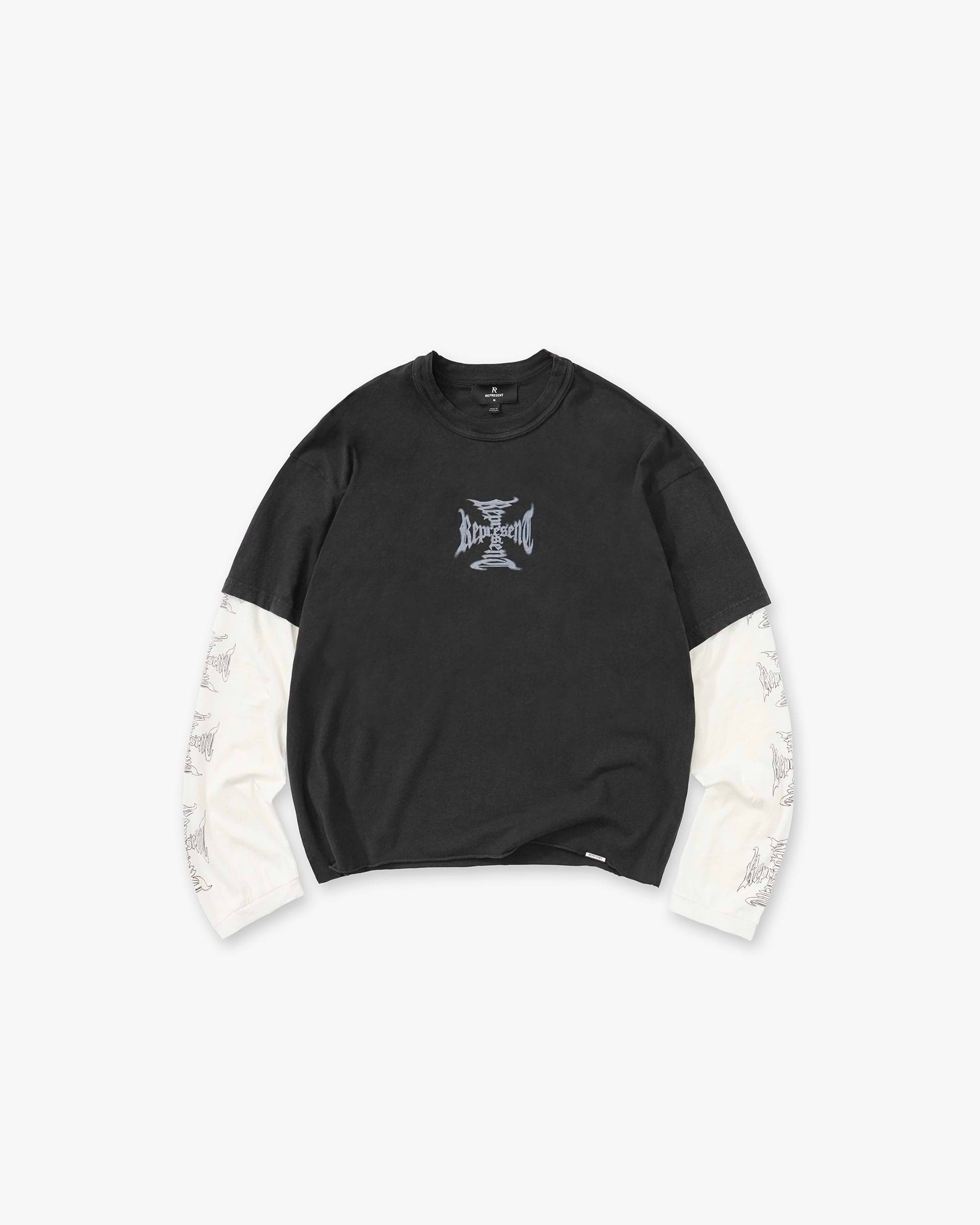 MH Stack Long Sleeve T-Shirt Faded Black | Heaton Capsule | REPRESENT