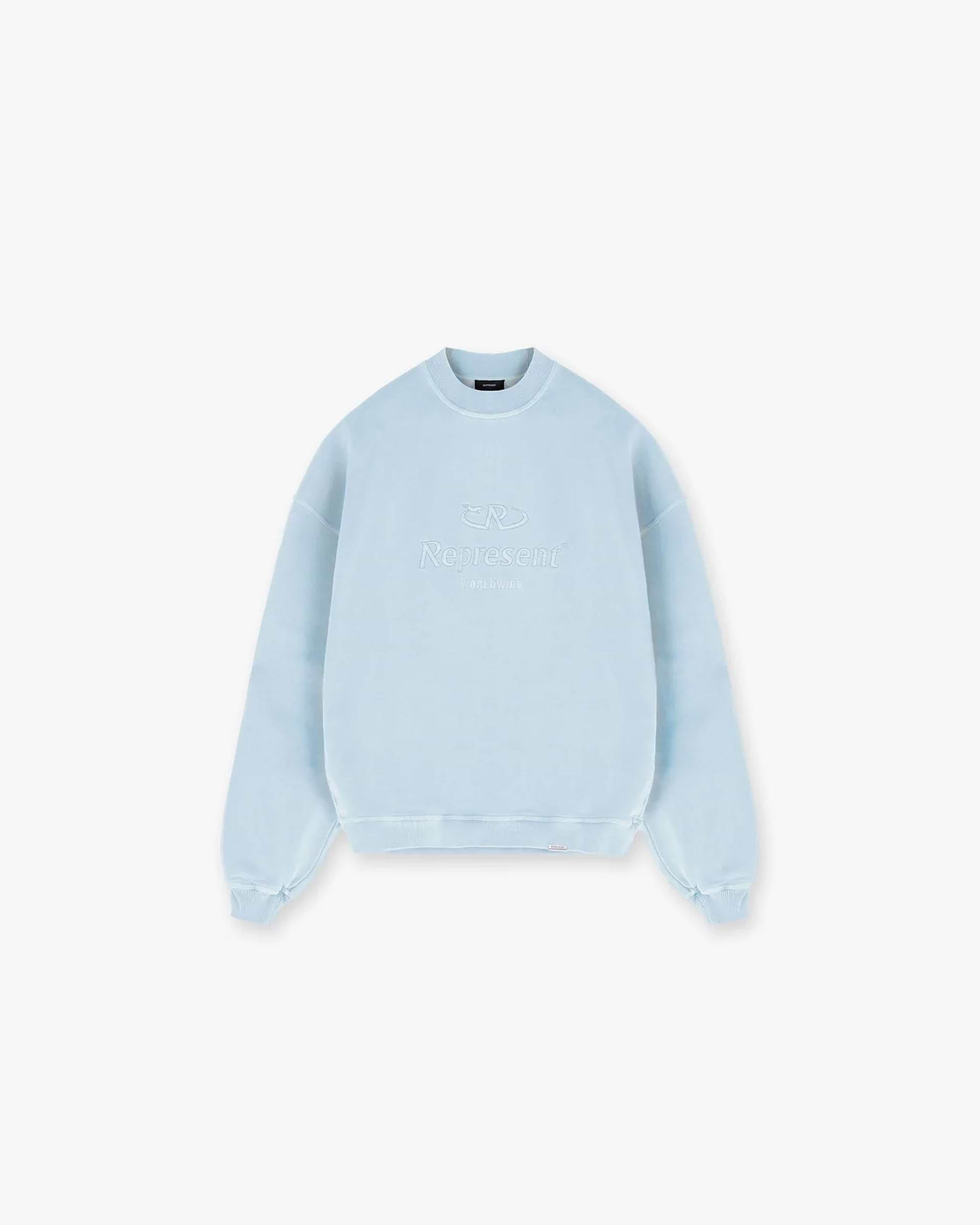 Worldwide Sweater | Powder Blue Sweaters SC23 | Represent Clo
