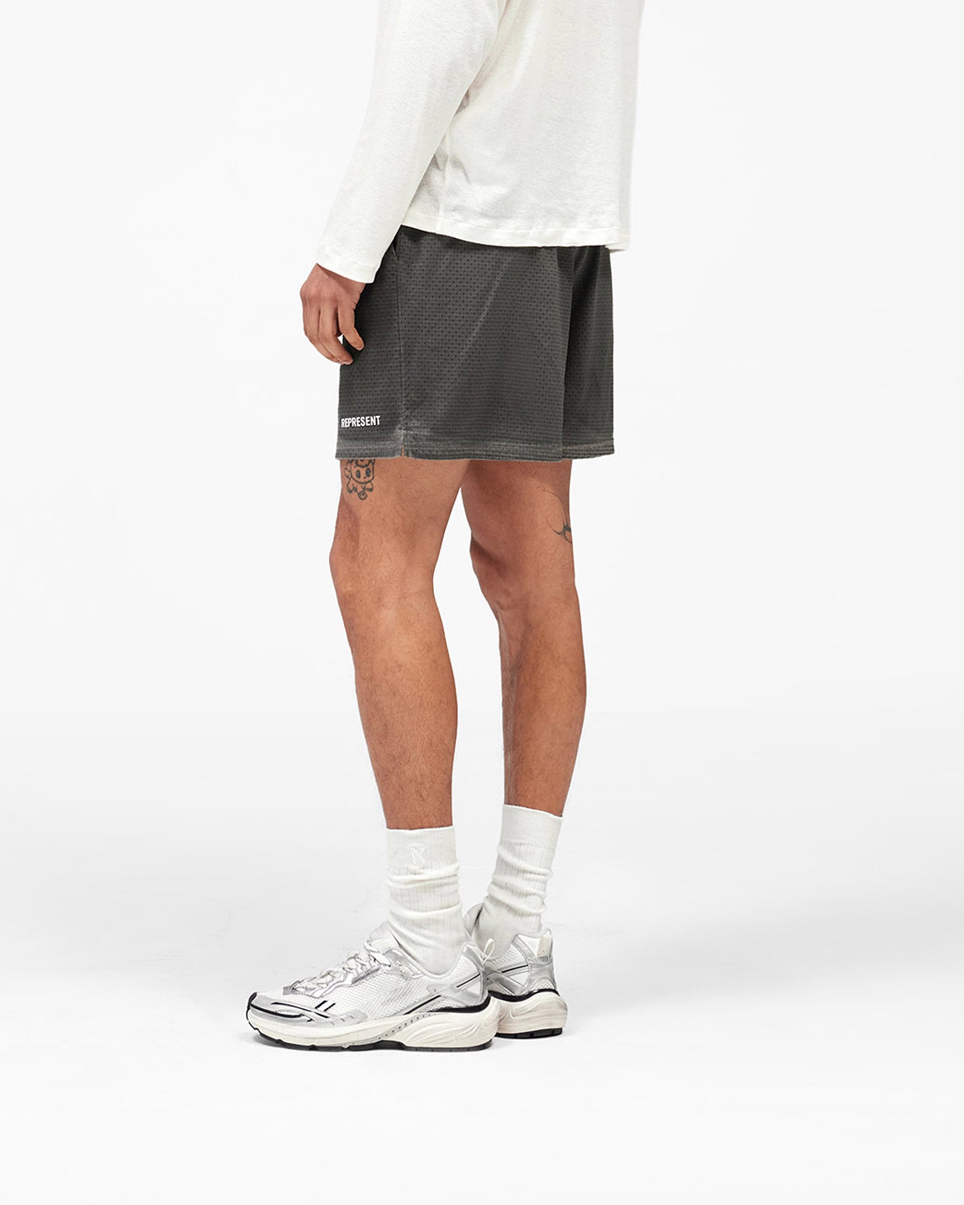 Washed Mesh Shorts - Vintage Grey
