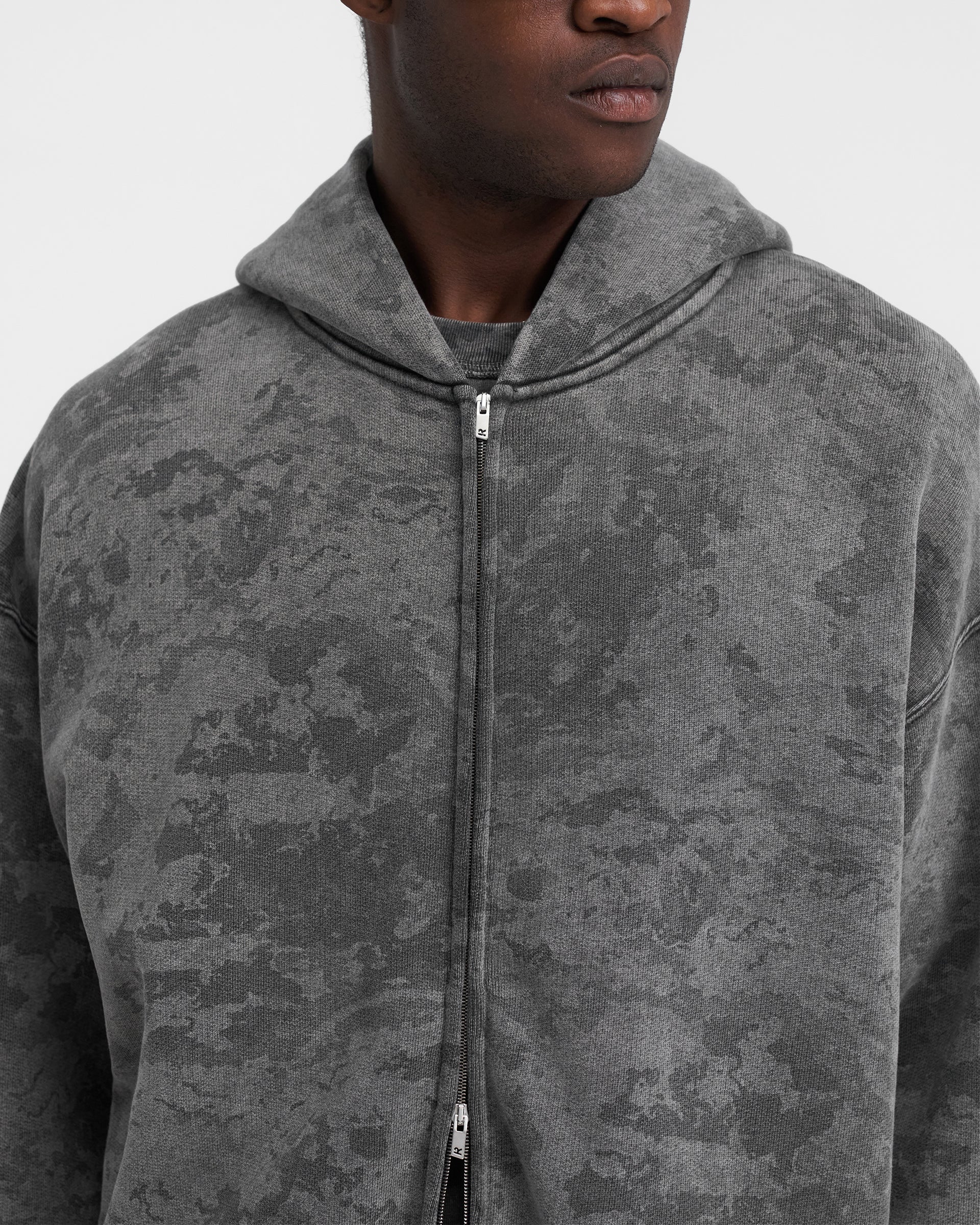 Heavyweight Initial Zip Hoodie - Fade Out Camo