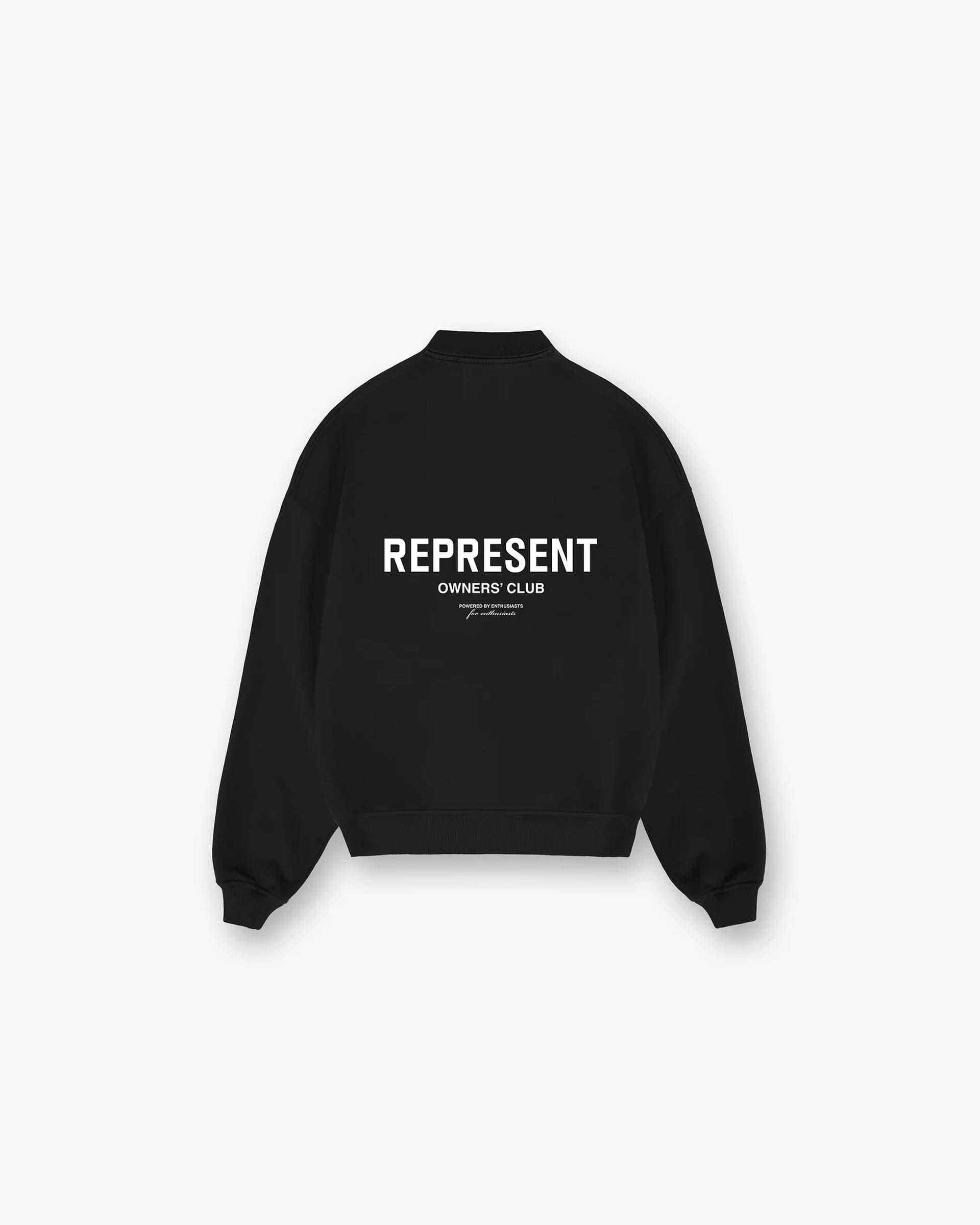 Owners' Club Long Sleeve Polo Sweater | Black | REPRESENT CLO
