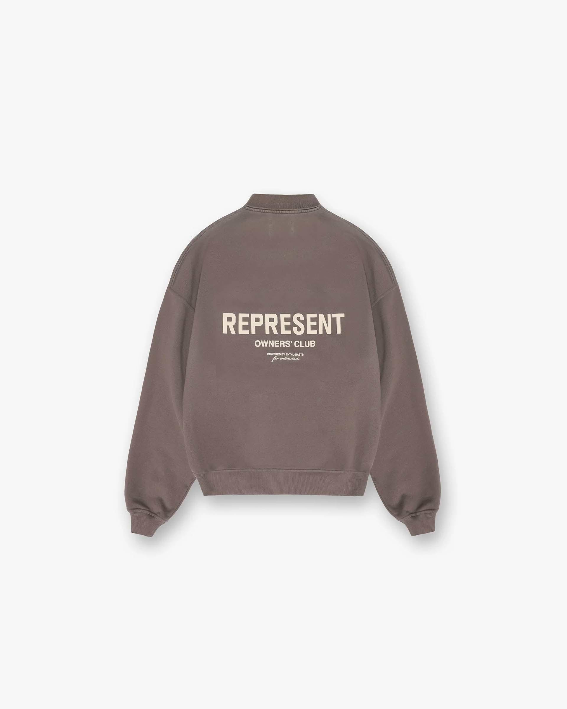 Represent Owners Club Long Sleeve Polo Sweater - Fog