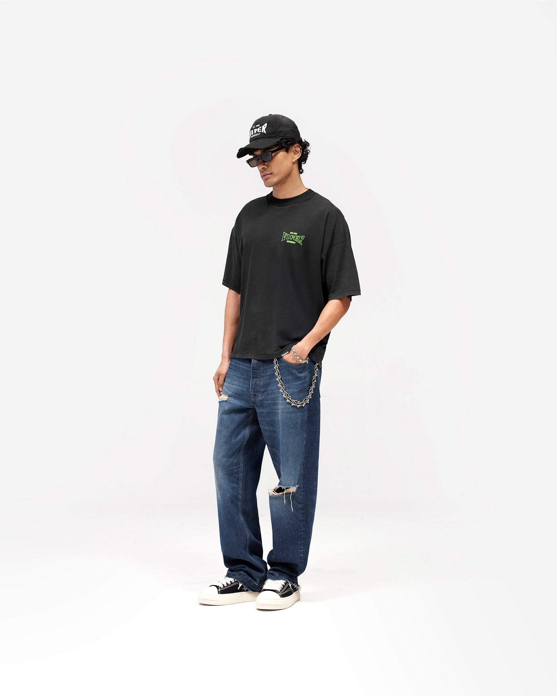 Represent x The Viper Room Glow T-Shirt - Vintage Black