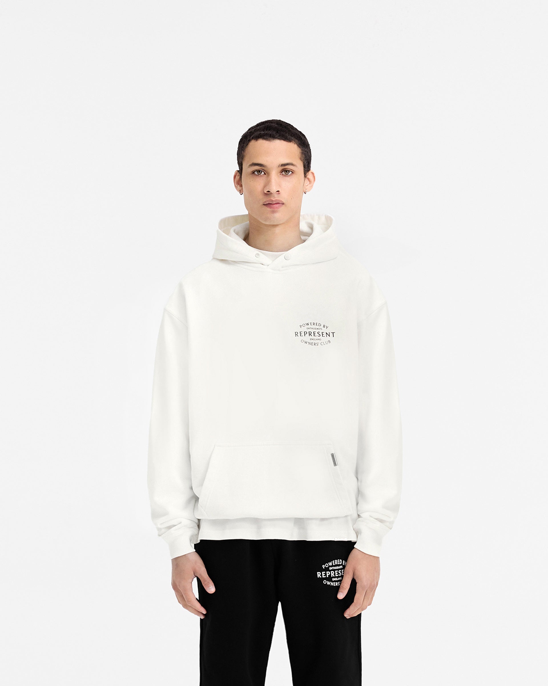 Represent Owners Club Stamp Hoodie - Flat White
