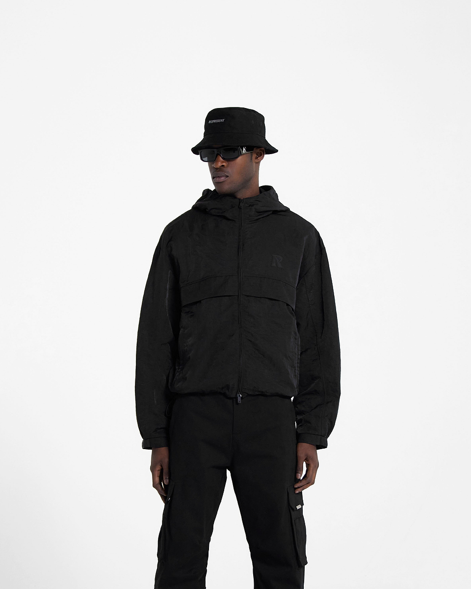 Black Hooded Track Jacket | REPRESENT CLO