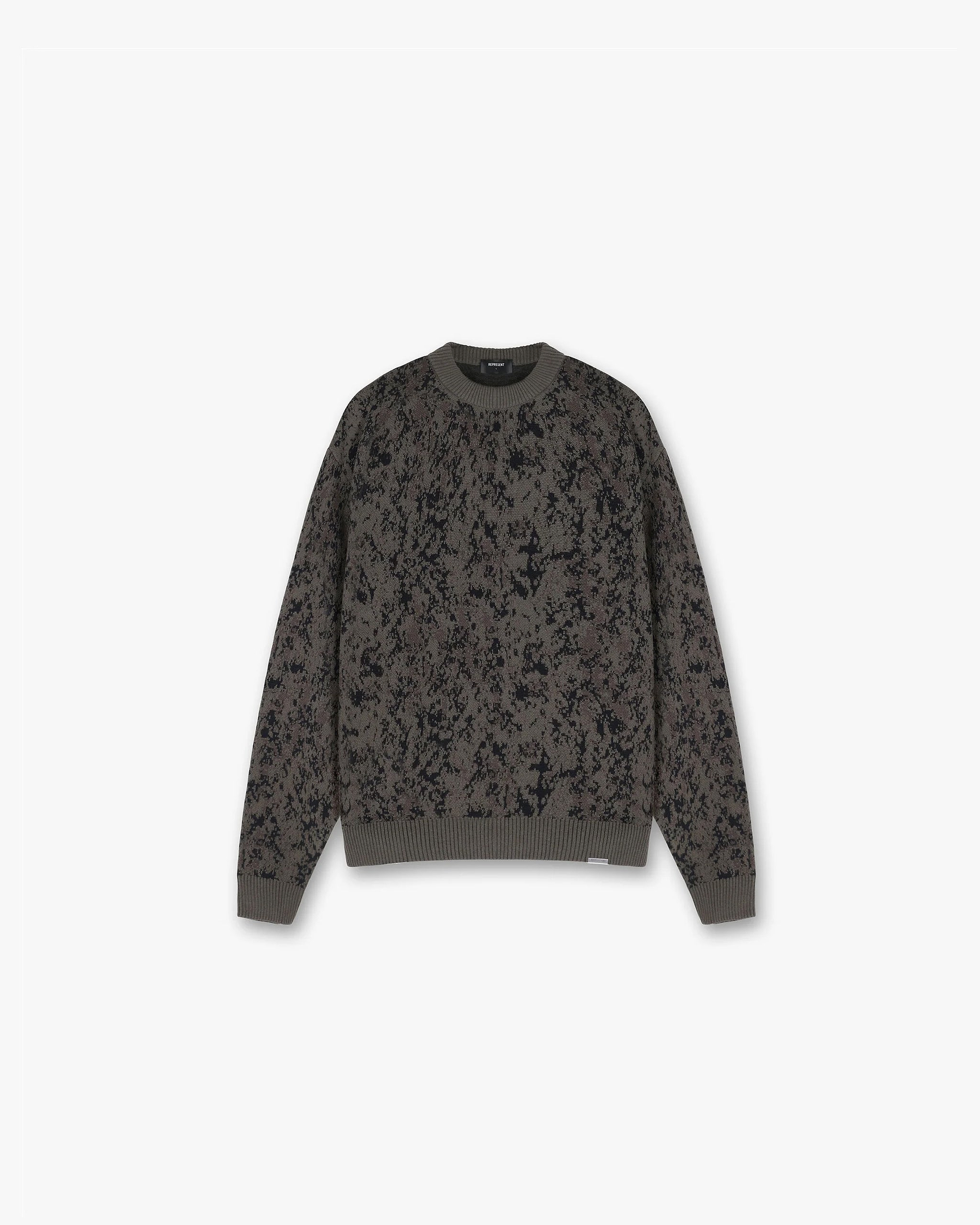 Oversized Fit Jacquard-knit Sweater - Green/leopard print - Men