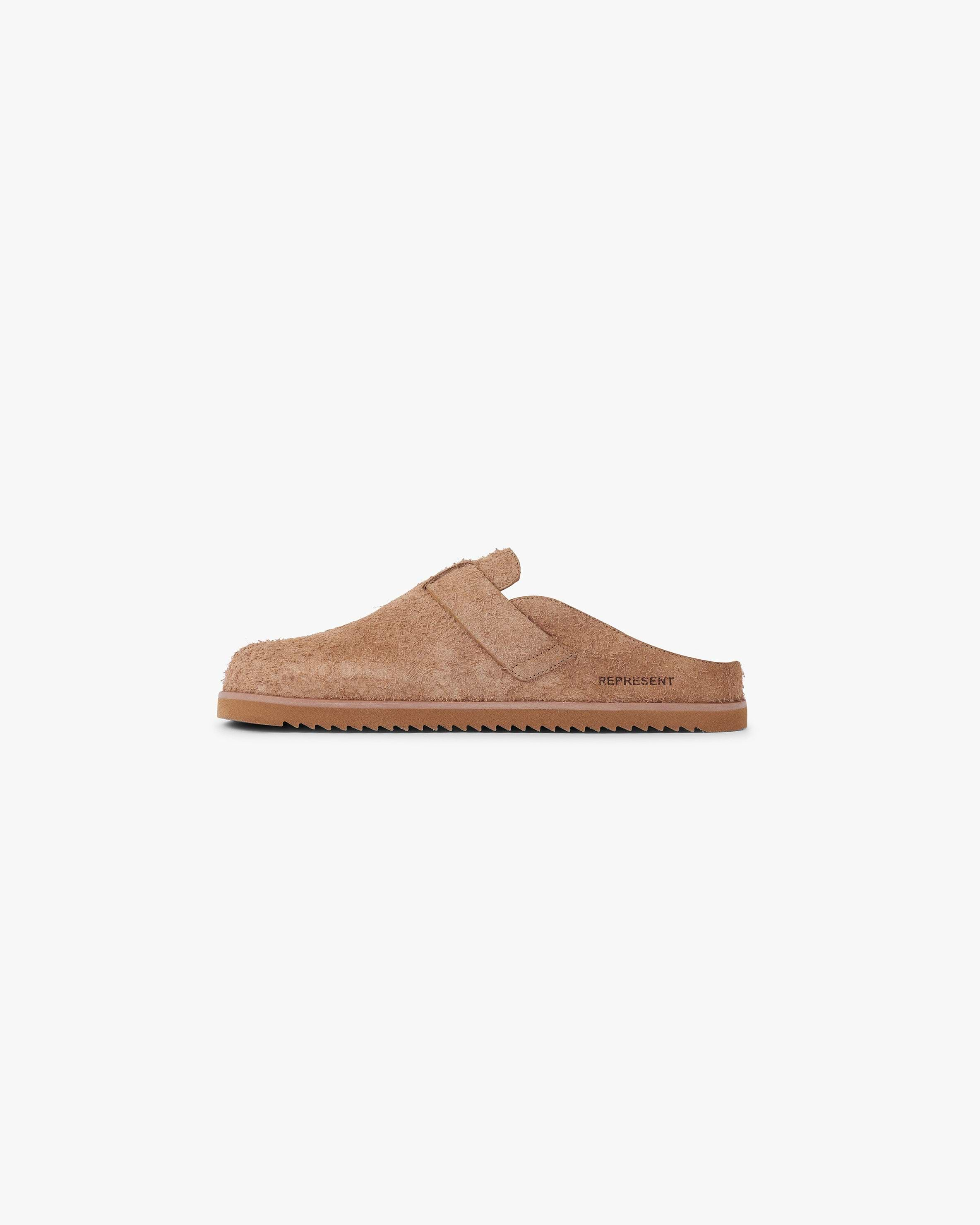 Hairy Suede Tan Mules Initial REPRESENT CLO