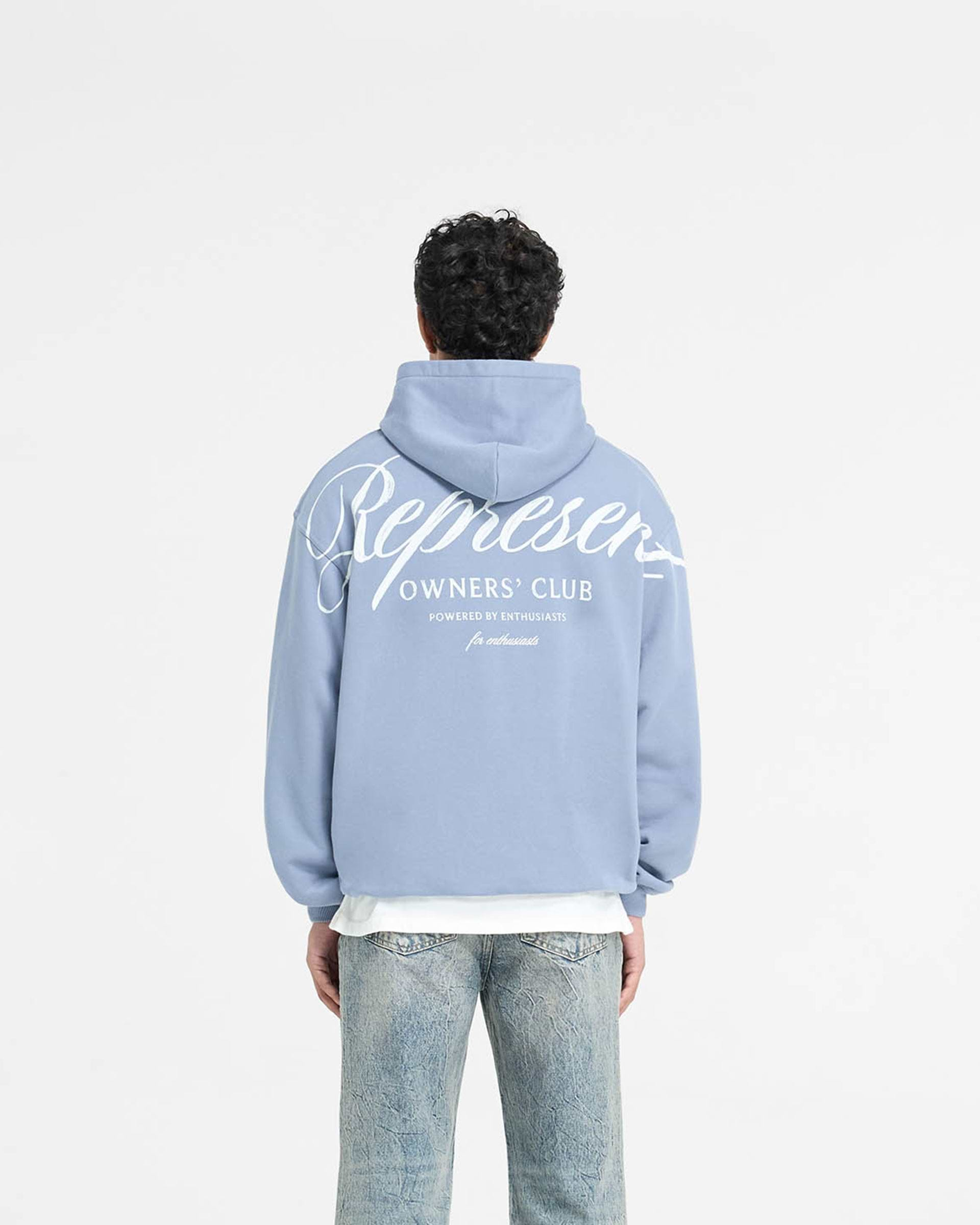 Represent Owners Club Script Hoodie - Dusty Blue