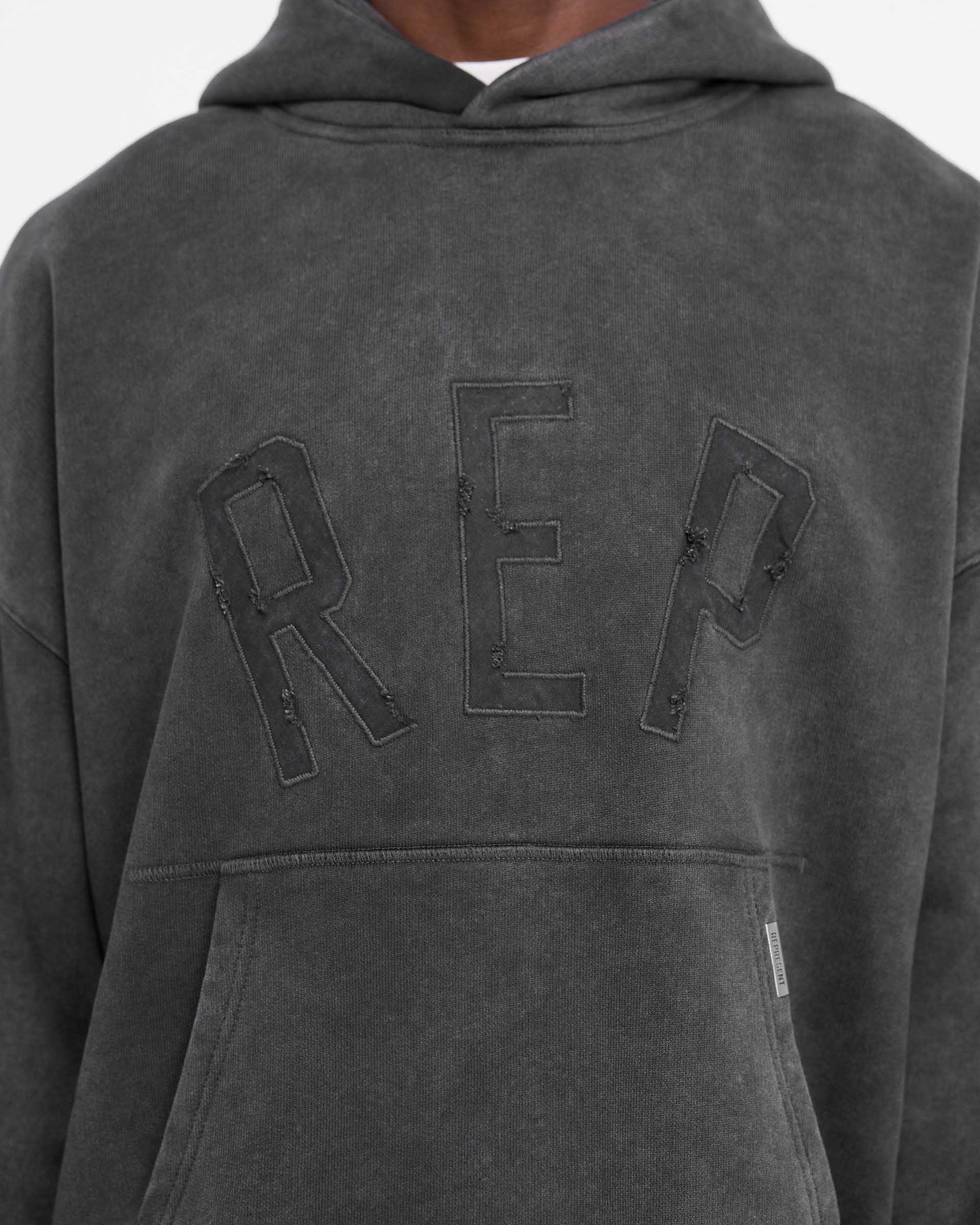 Rep Applique Hoodie | Vintage Black | REPRESENT