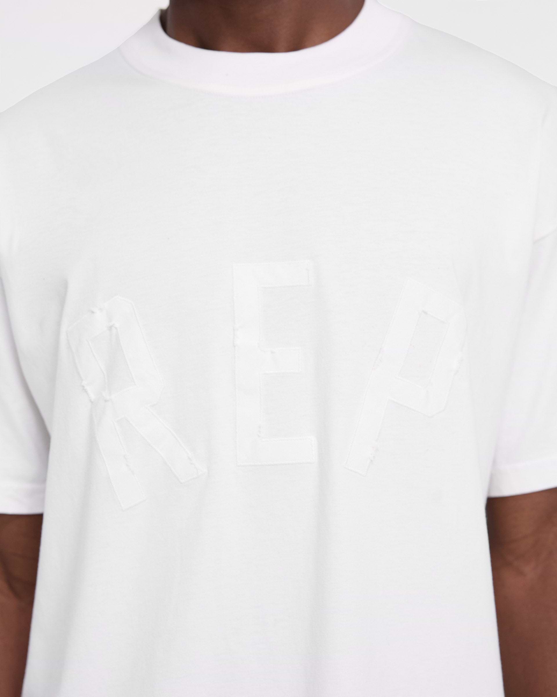 CIRCLE Ē DRIP T-SHIRT (WHITE) XL Rep Applique T-Shirt | Flat White | REPRESENT