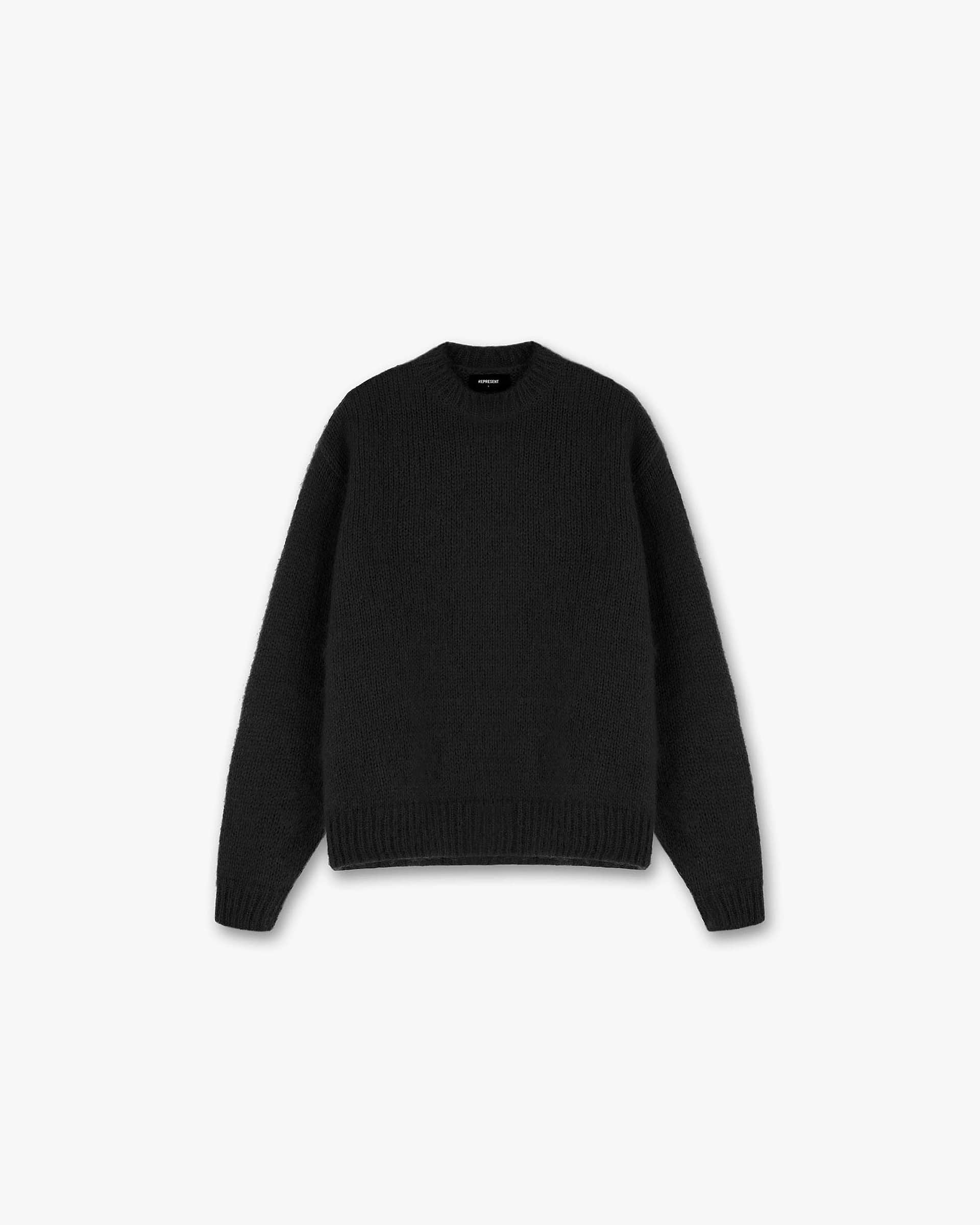 Mohair Sweater | Black Knitwear FW23 | Represent Clo