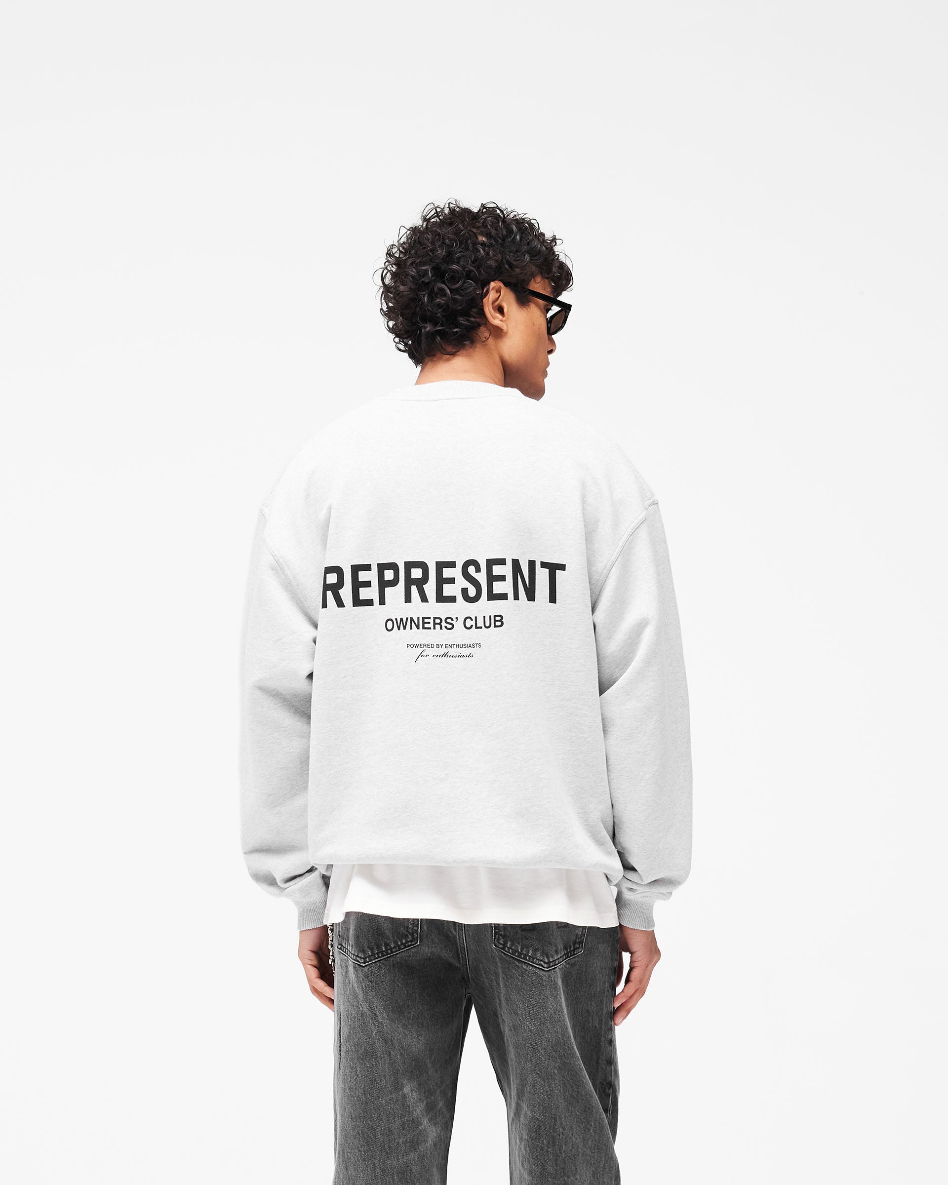PEOPLE 1 SWEAT TOPS / ASH GRAY　XL Grey & Black Sweater | Owners Club | REPRESENT