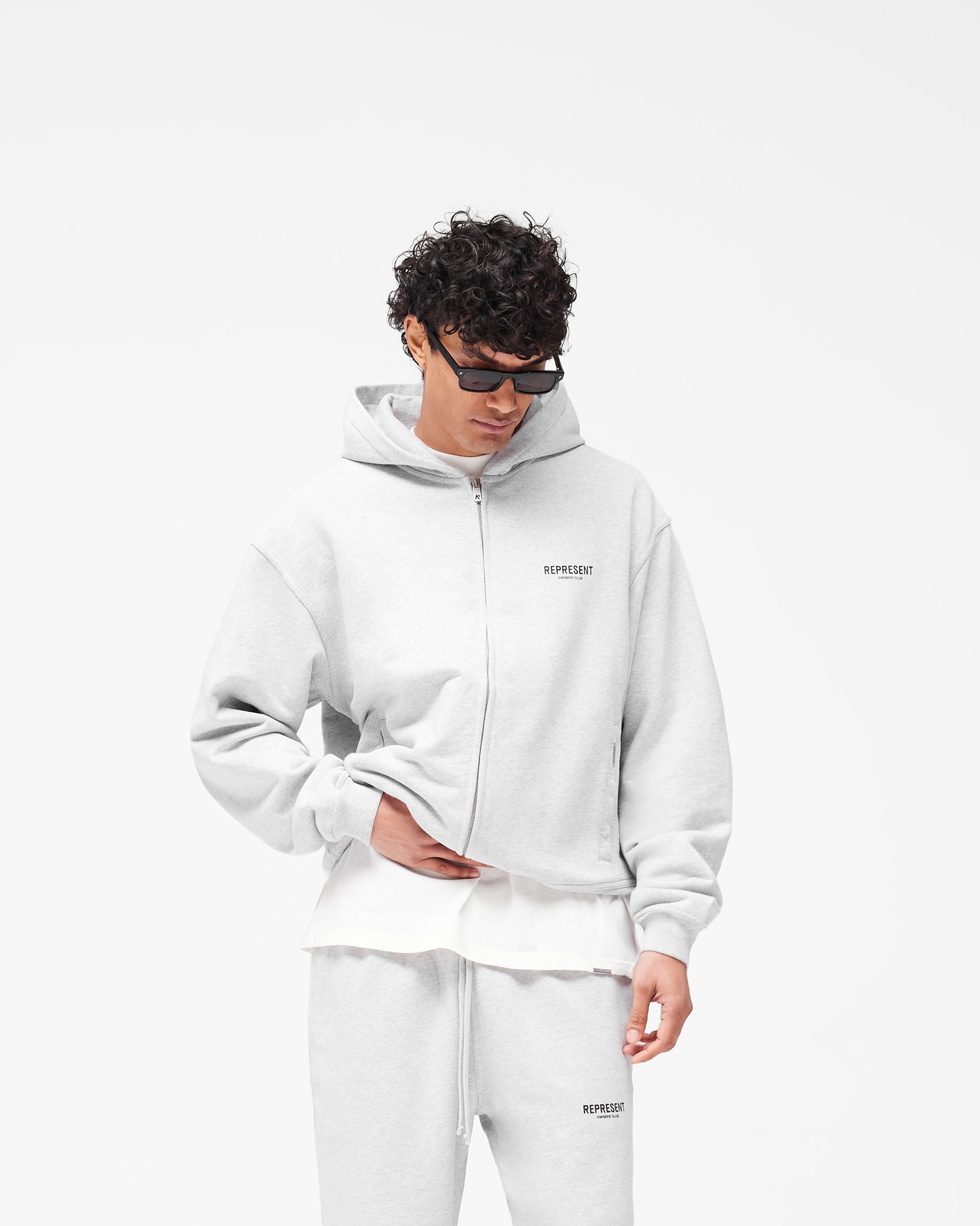Owners' Club Zip Hoodie | Ash Grey | REPRESENT