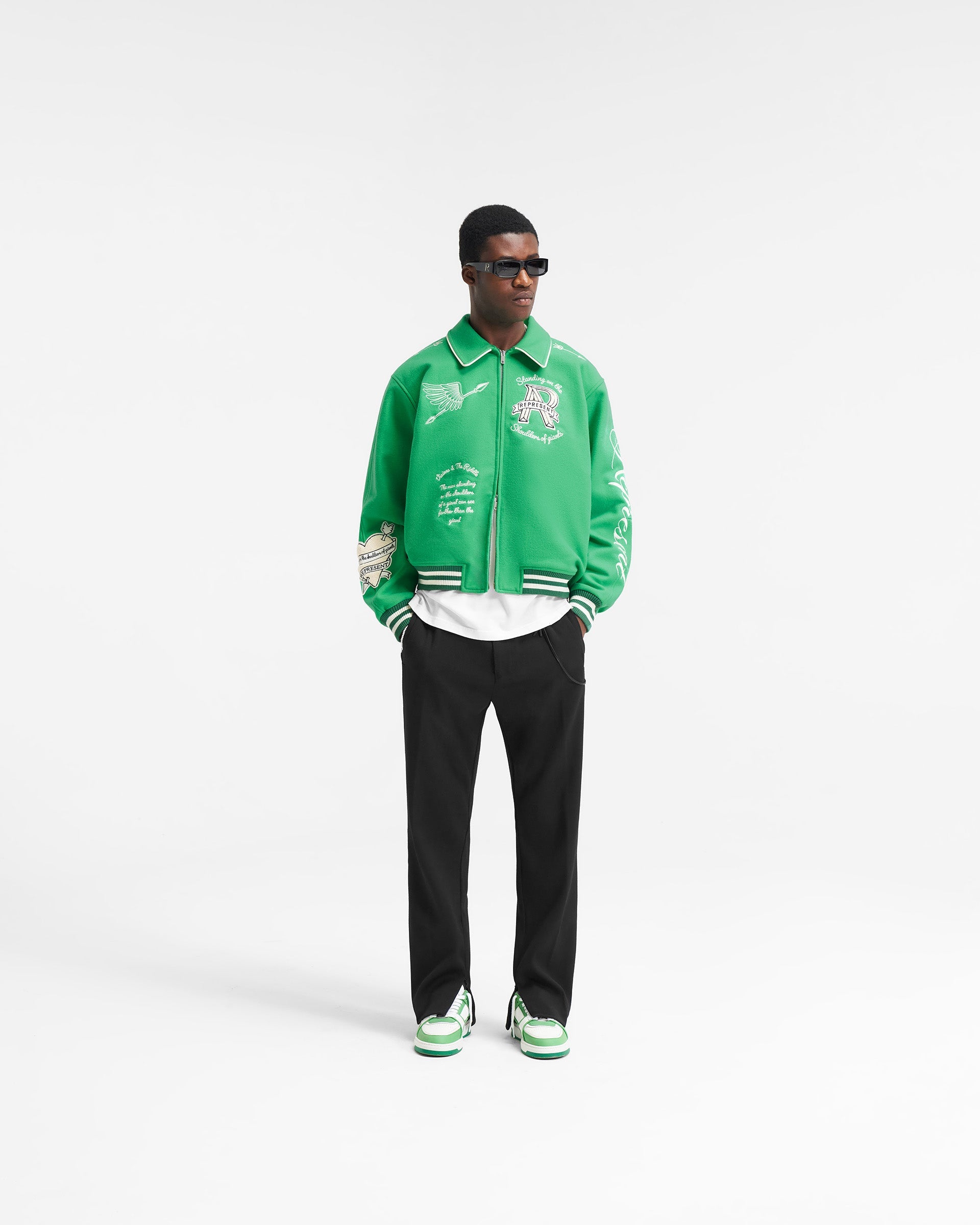 Cherub Wool Varsity Jacket - Island Green