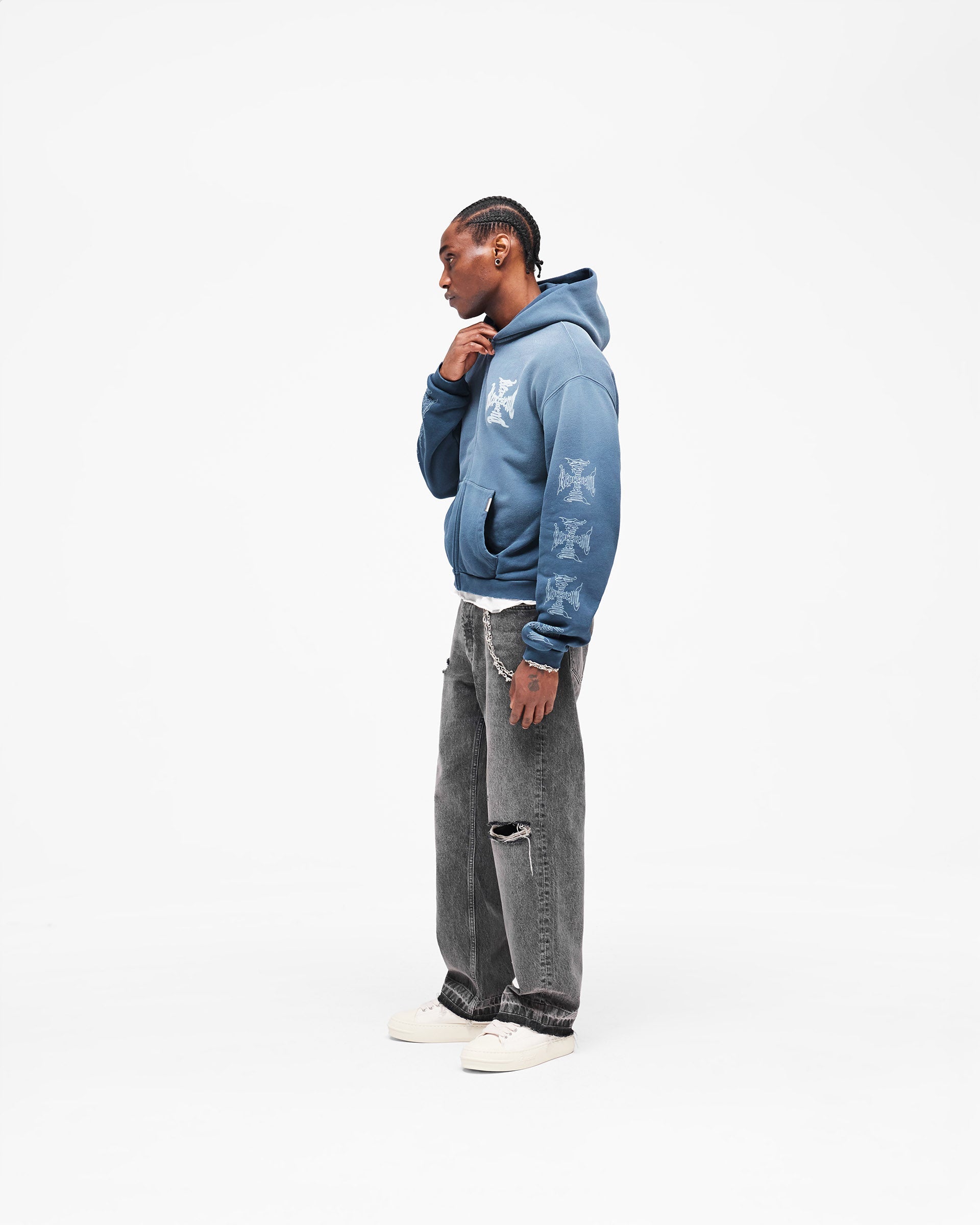 hiiichan Deuxieme HOODIE LONG ブルゾン MH Shrunken Zip Hoodie Vintage Navy | Heaton Capsule Hoodies