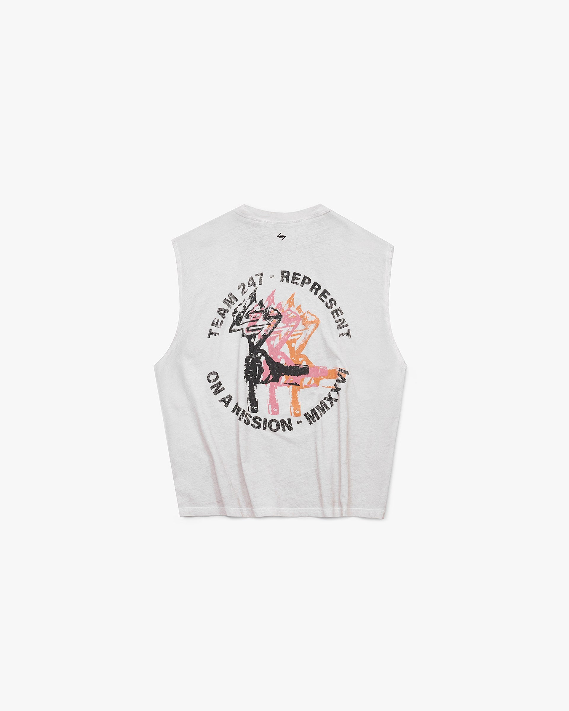 Bleach White 247 Torch Crop Tank | 247 SS26 T-Shirts | REPRESENT