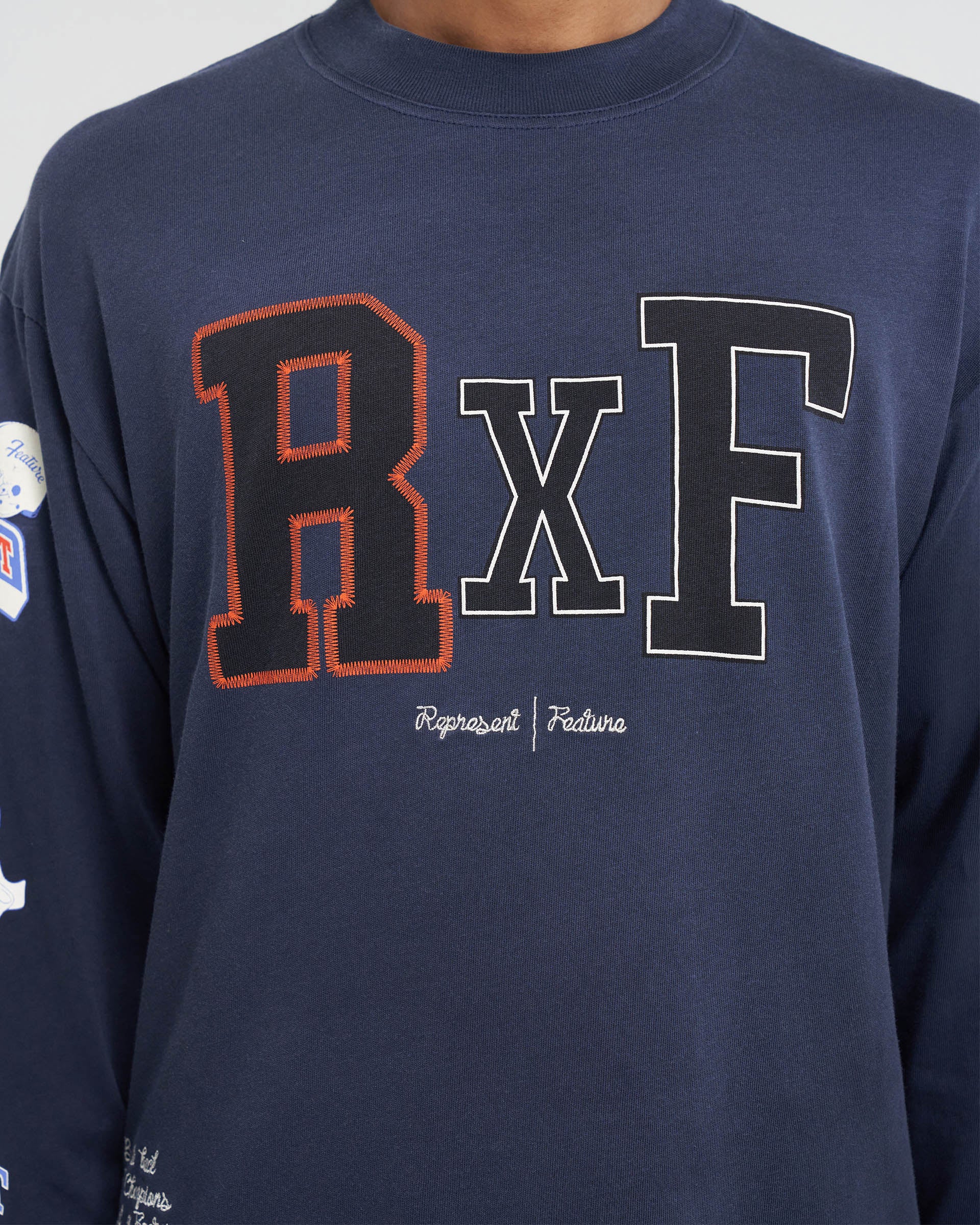 Represent X Feature Champions Long Sleeve T-Shirt - Midnight Navy