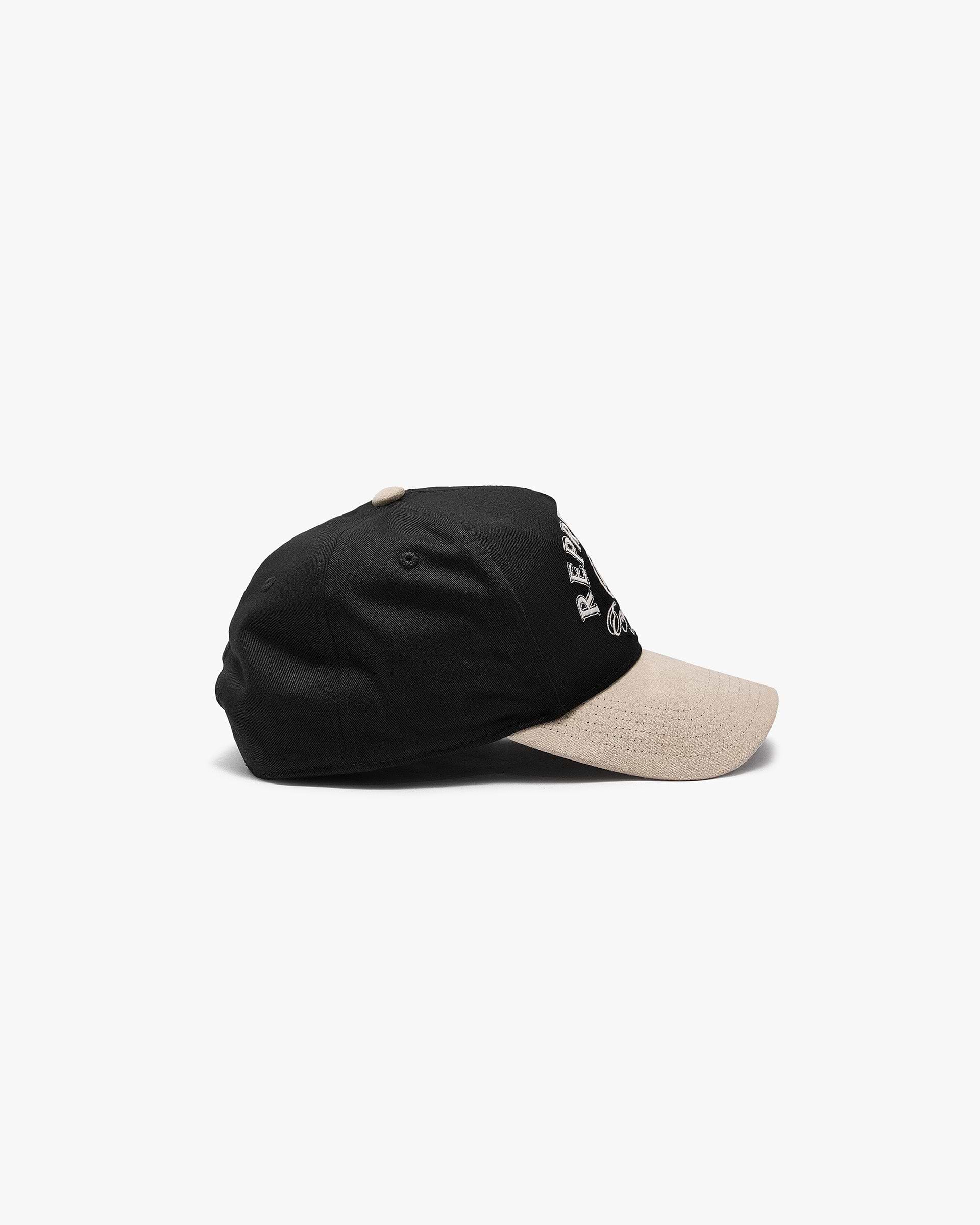 Jet Black Initial Crest Cap 247 | Running Hat | REPRESENT