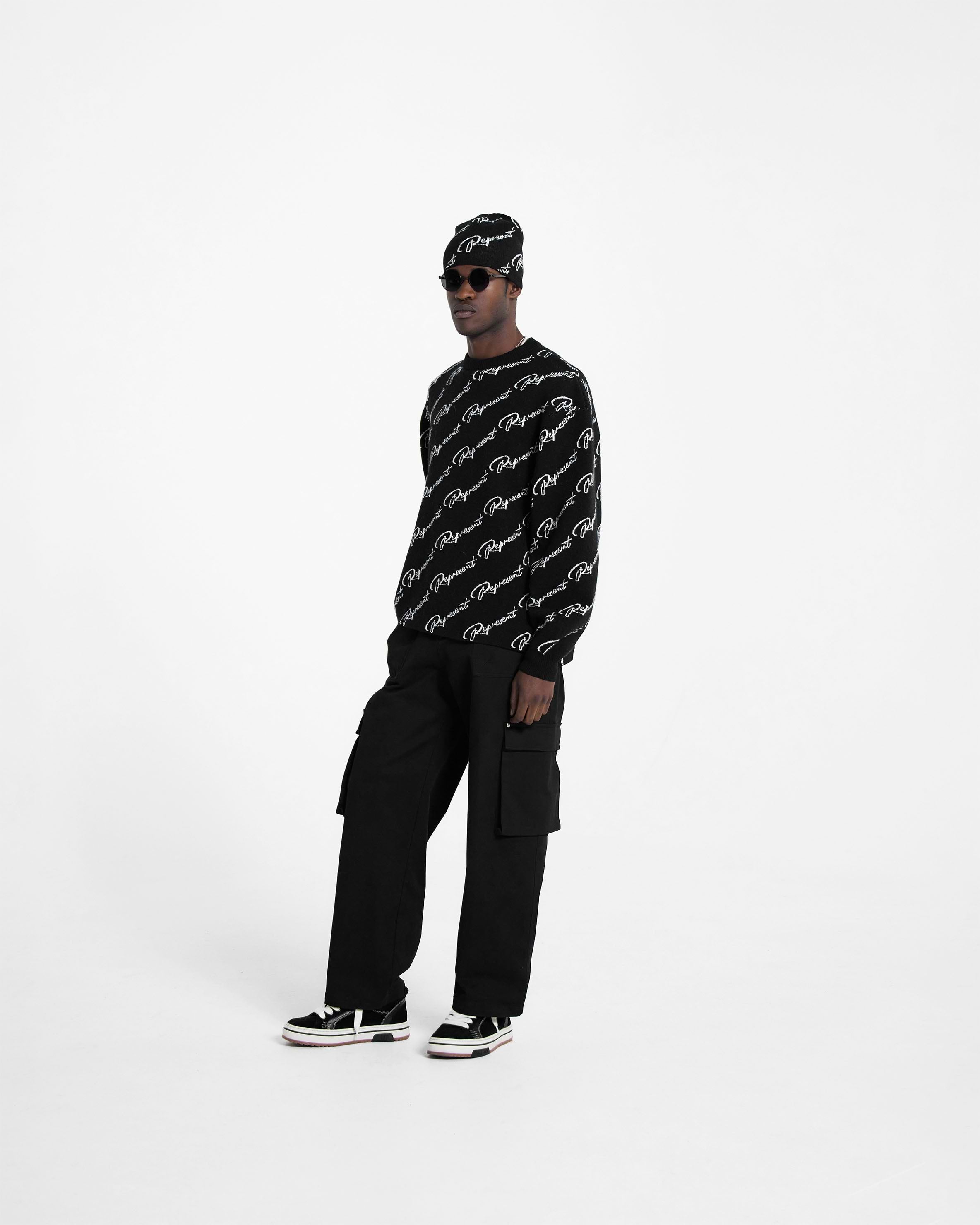 【関税&送料込】Represent Sweaters Black Black Jacquard Sweater | REPRESENT