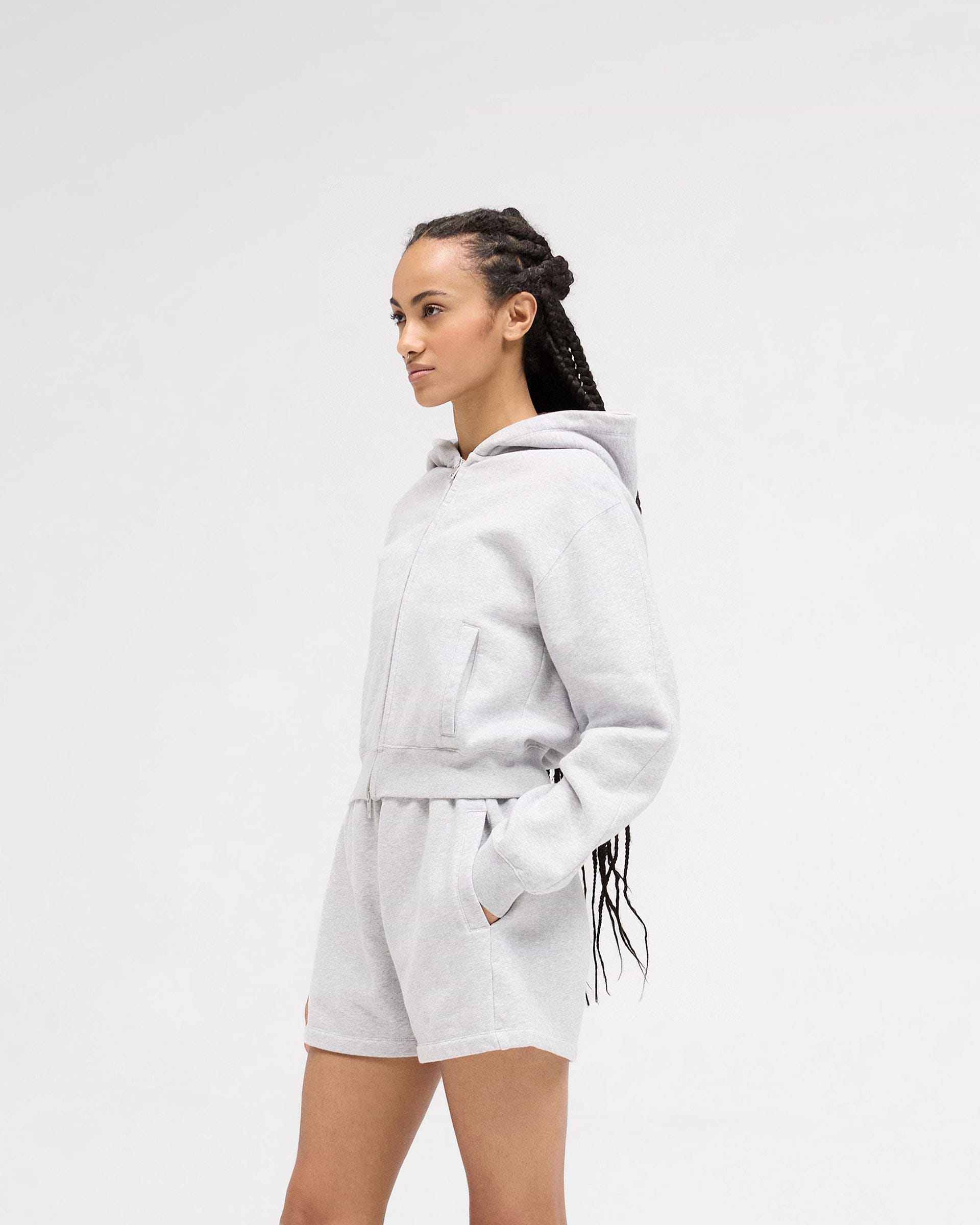 Owners Club Slim Zip Hoodie - Grey Marl