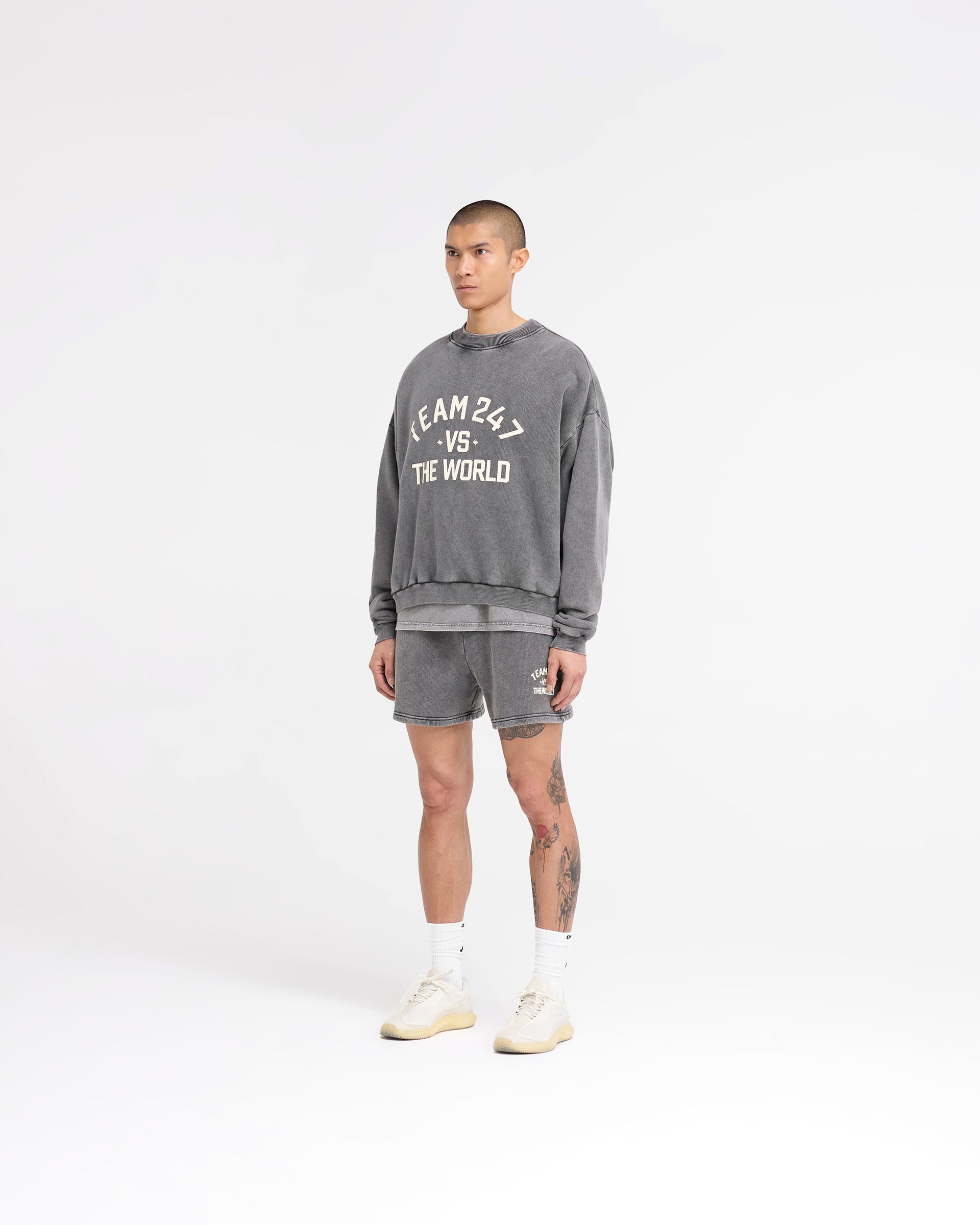 247 Vs The World Boxy Sweater - Pewter