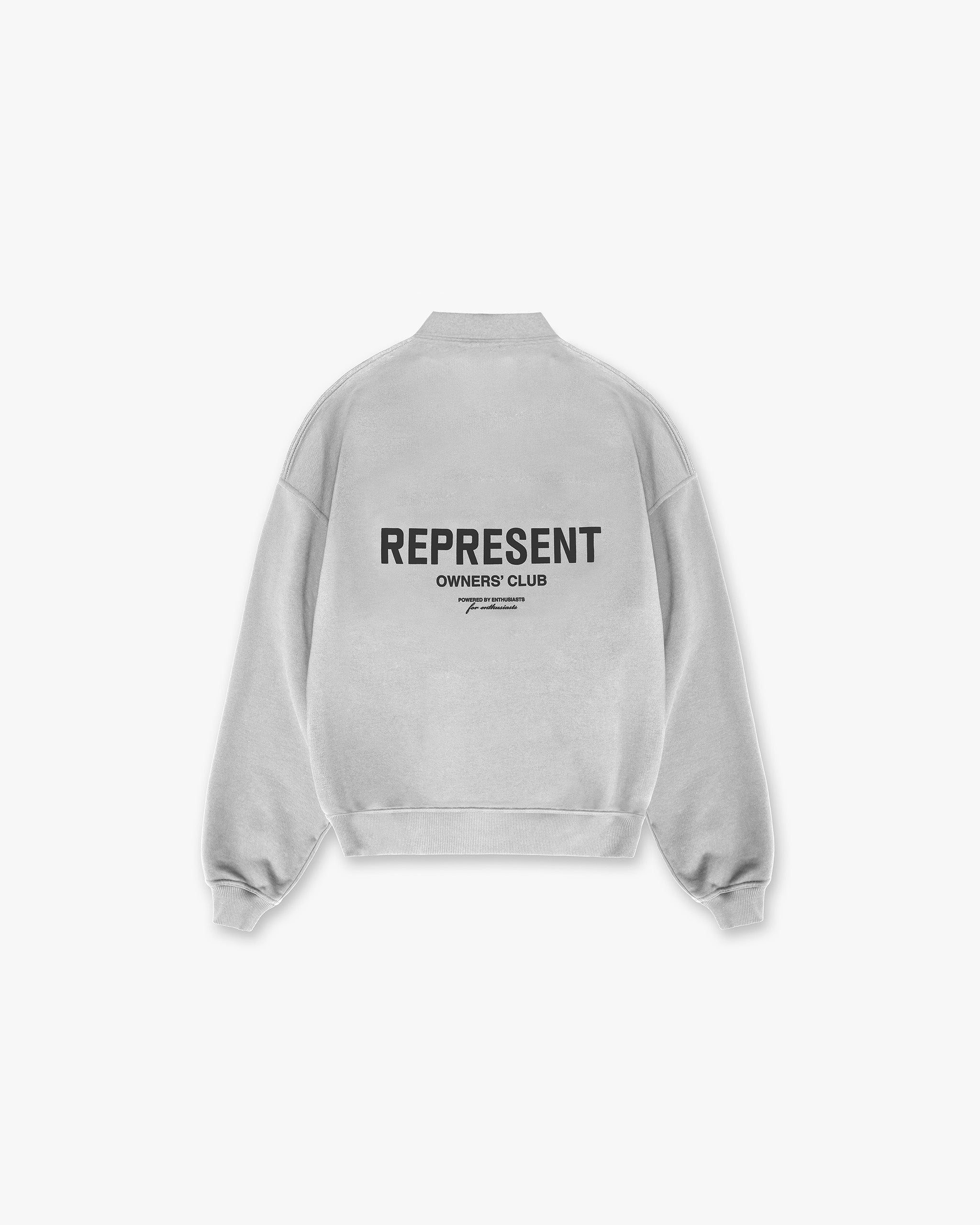 Represent Owners Club Long Sleeve Polo Sweater | Ash Grey Sweaters Owners Club | Represent Clo