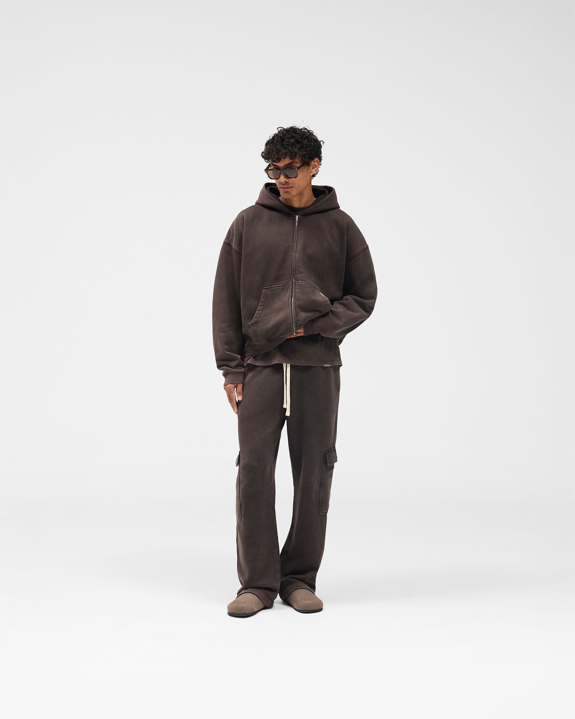 Coffee Initial Boxy Zip Up Hoodie | Mens Hoodies | REPRESENT