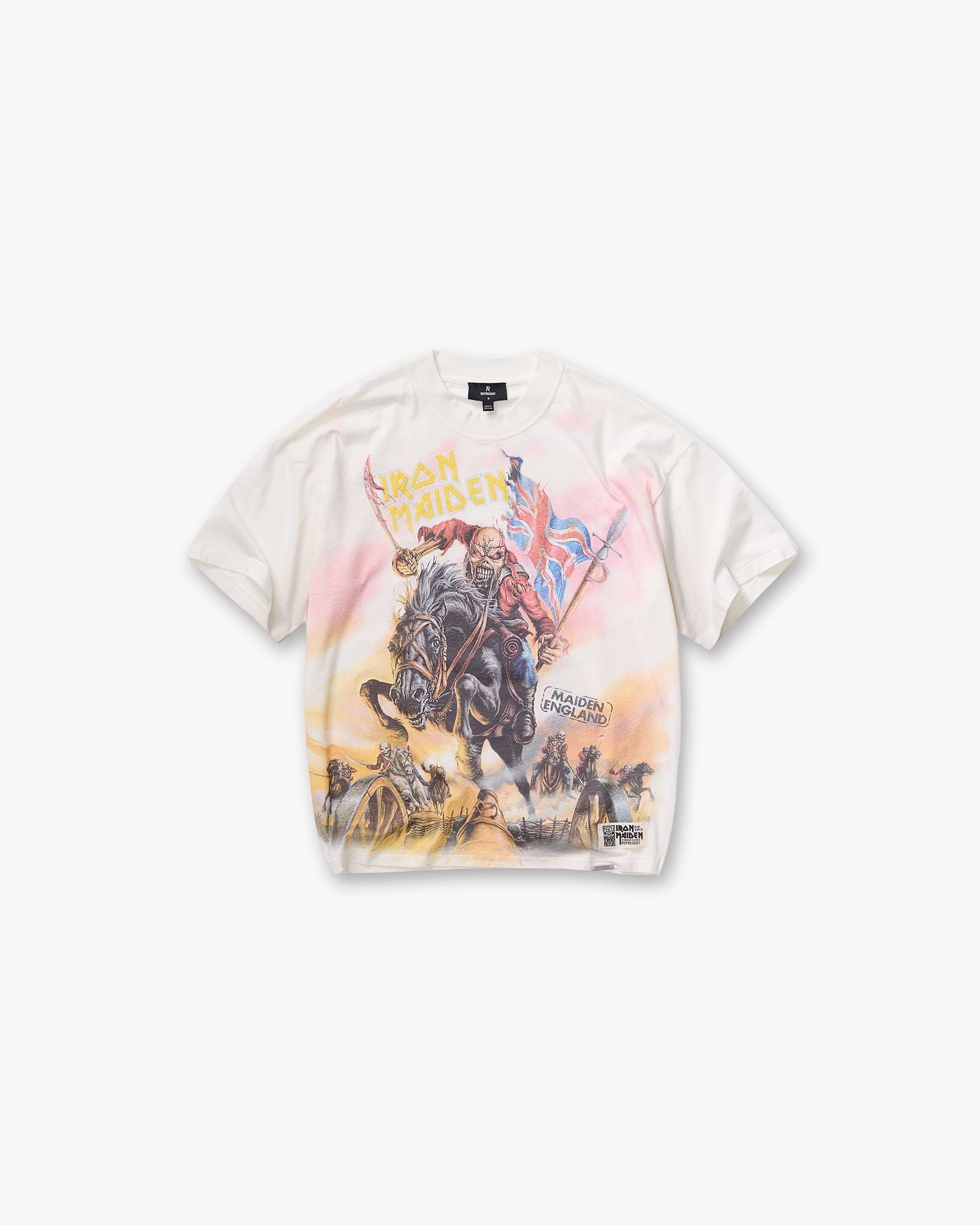 Represent X Iron Maiden Steed T-Shirt | White | REPRESENT