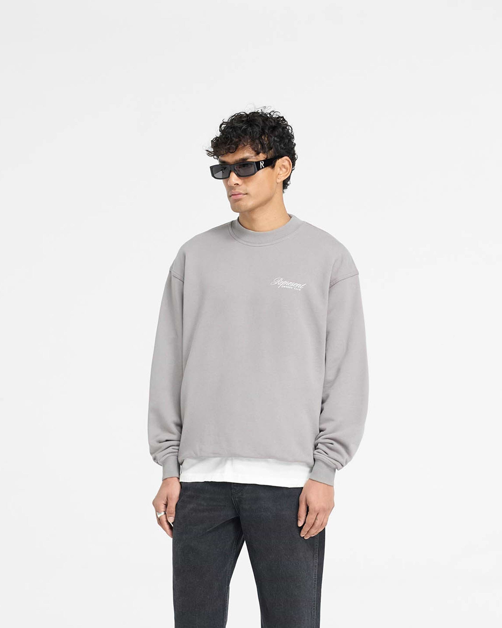 【REPRESENT】OWNERS CLUB SCRIPT スクリプト スウェット Represent Owners Club Script Sweater | Dusty Blue | REPRESENT
