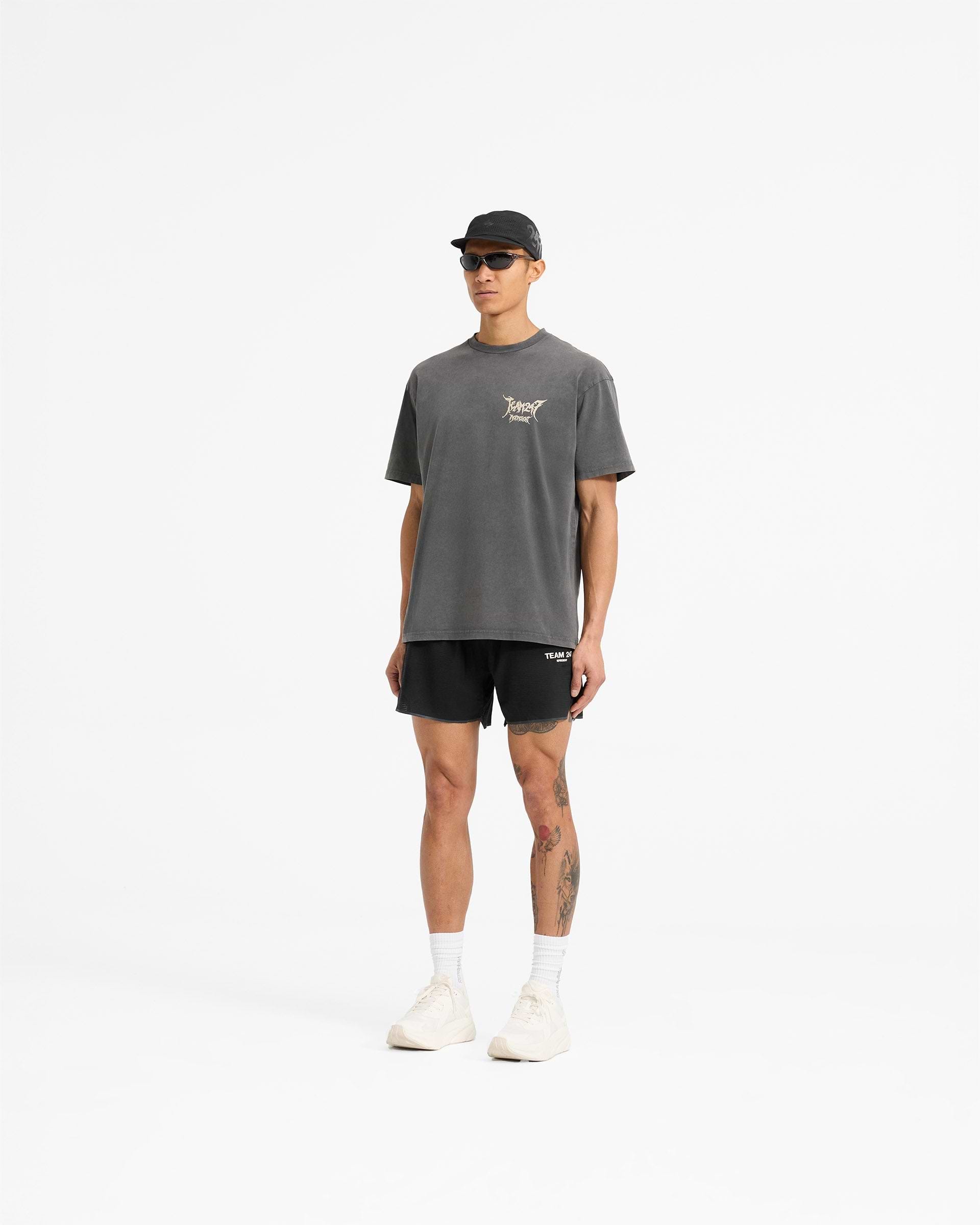 Team 247 X End Oversized T-Shirt - Washed Grey | REPRESENT