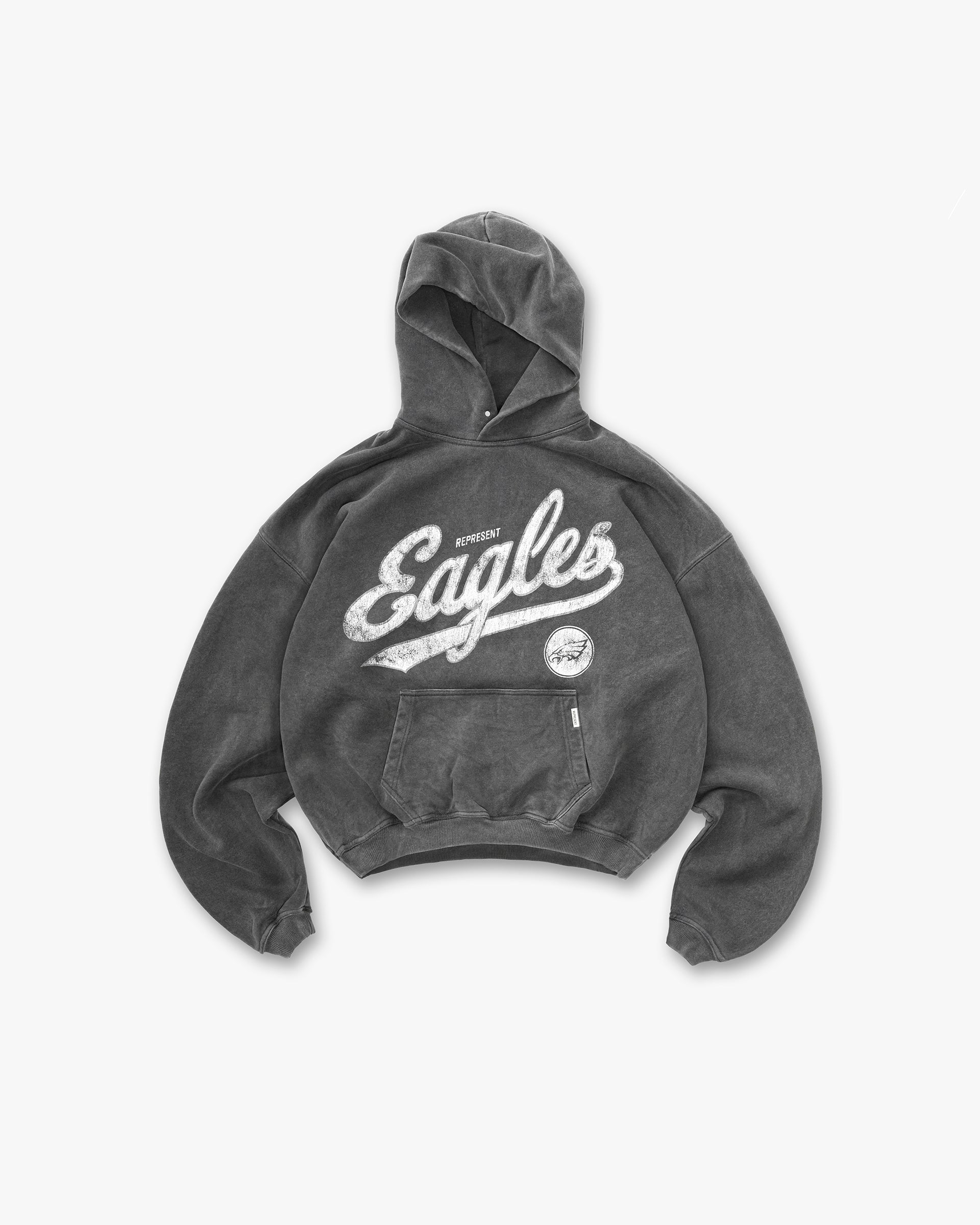 NFL EAGLES 3段ロゴプリントパーカー ×ヴィンテージ バイカラーベスト Philadelphia Eagles Hoodie in Vintage Grey | Represent x NFL