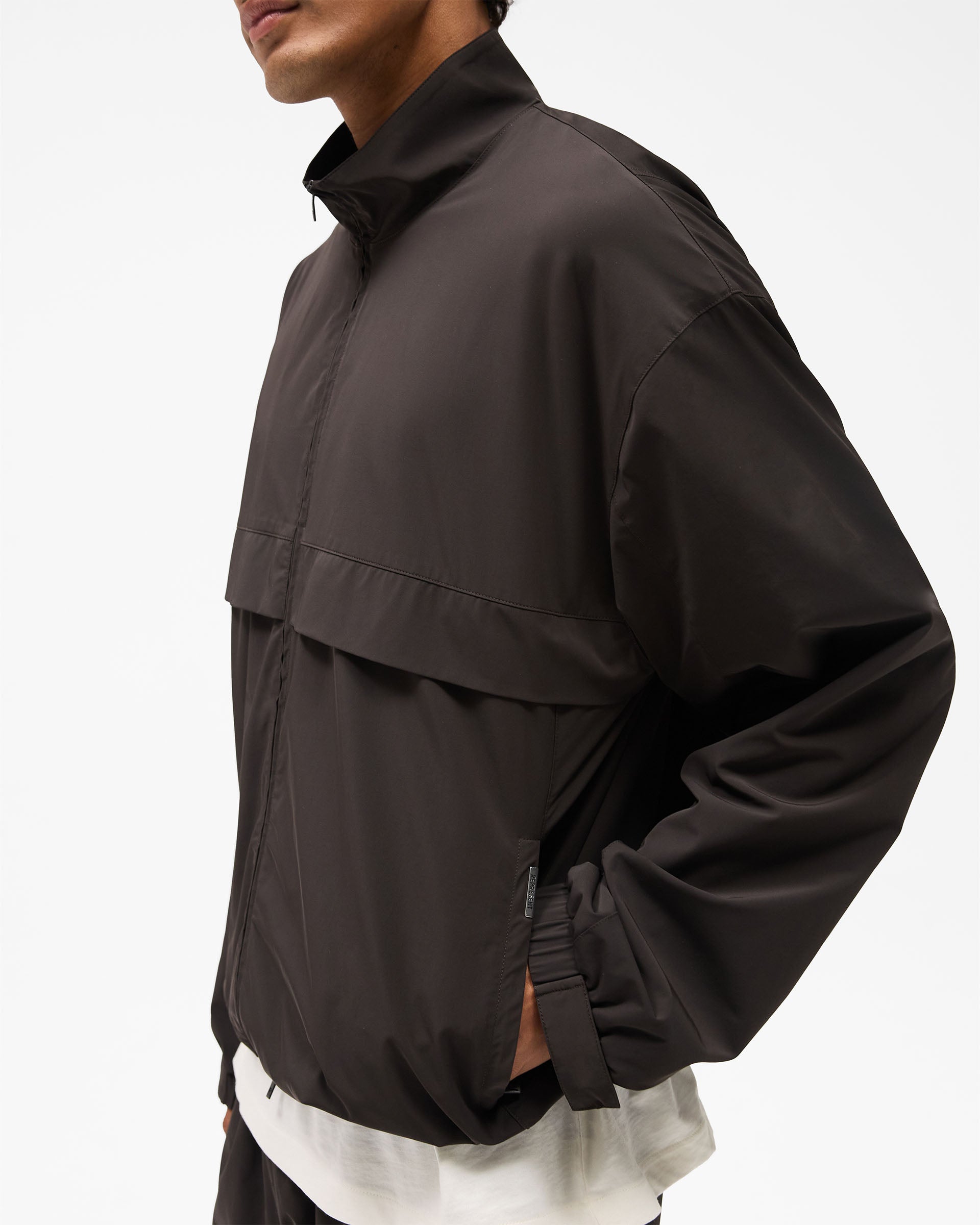 Initial Nylon Track Jacket - Coffee