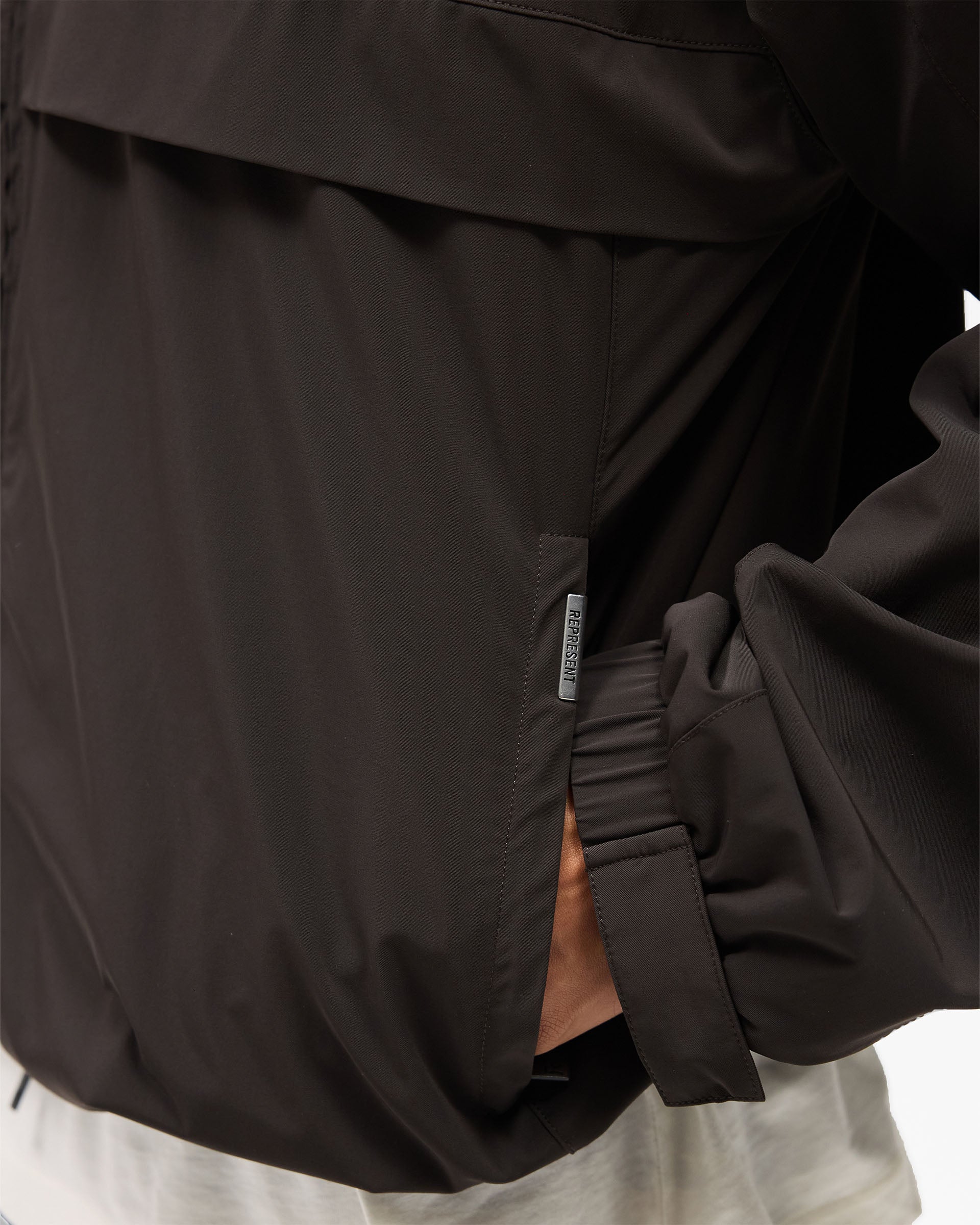 Initial Nylon Track Jacket - Coffee